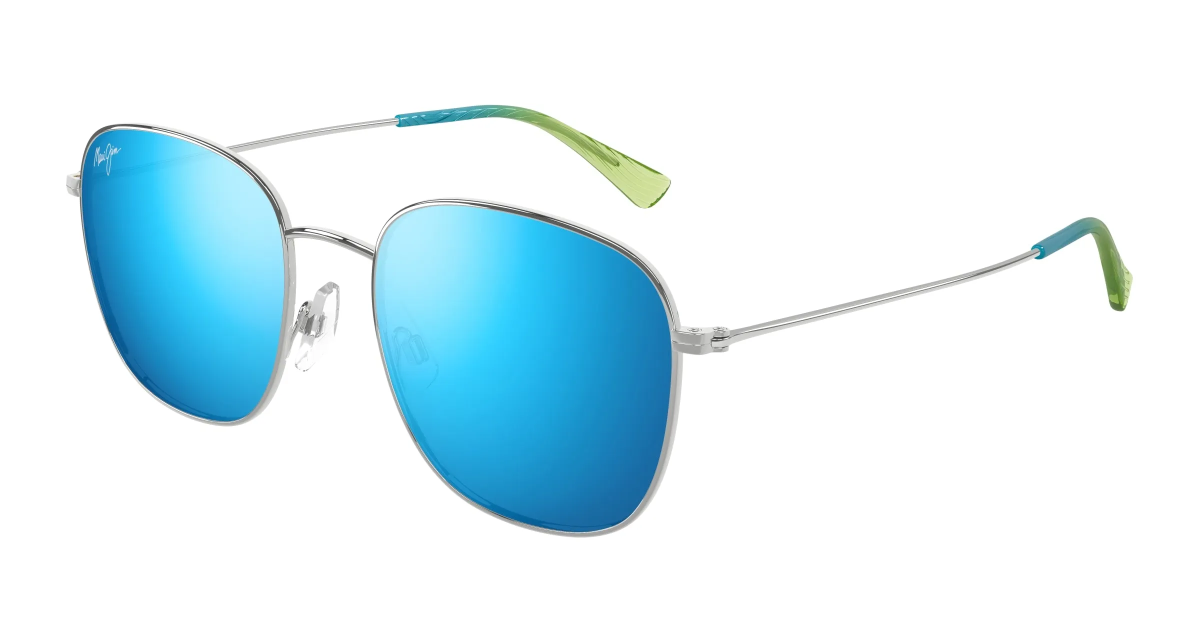 Maui Jim MJ0657SA 003 Occhiali da sole Metallo Argento Blu Squadrata - immagine 1