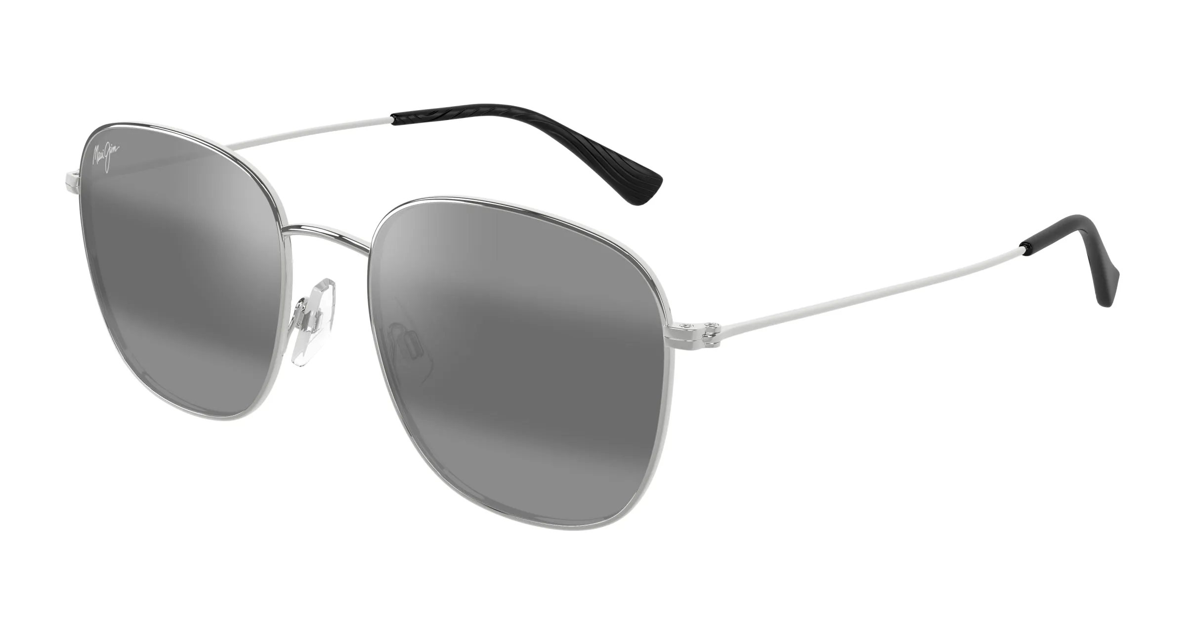 Maui Jim MJ0657SA 001 Occhiali da sole Metallo Argento Grigio Squadrata - immagine 1