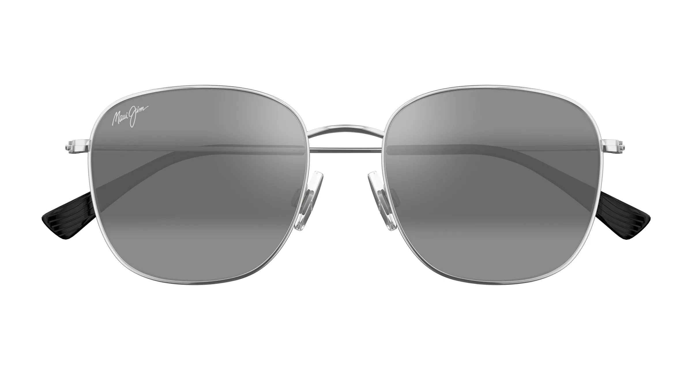 Maui Jim MJ0657SA 001 Occhiali da sole Metallo Argento Grigio Squadrata - immagine 2