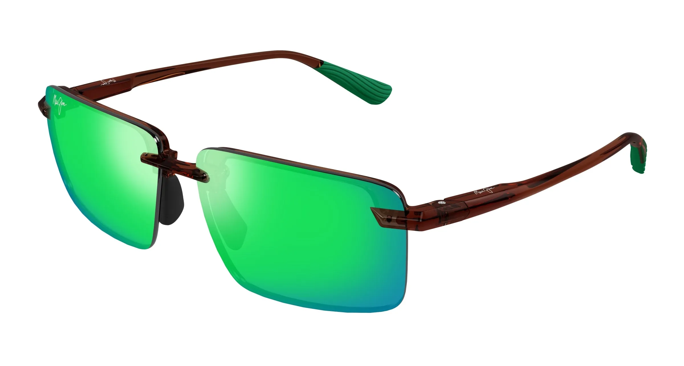 Maui Jim MJ0656SA 002 Occhiali da sole Iniettato Marrone Verde Squadrata - immagine 1