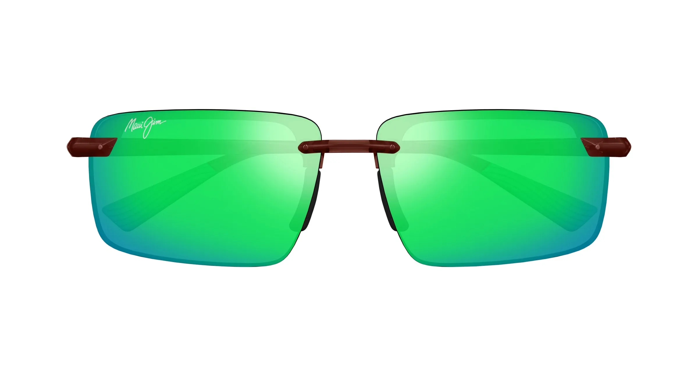 Maui Jim MJ0656SA 002 Occhiali da sole Iniettato Marrone Verde Squadrata - immagine 2