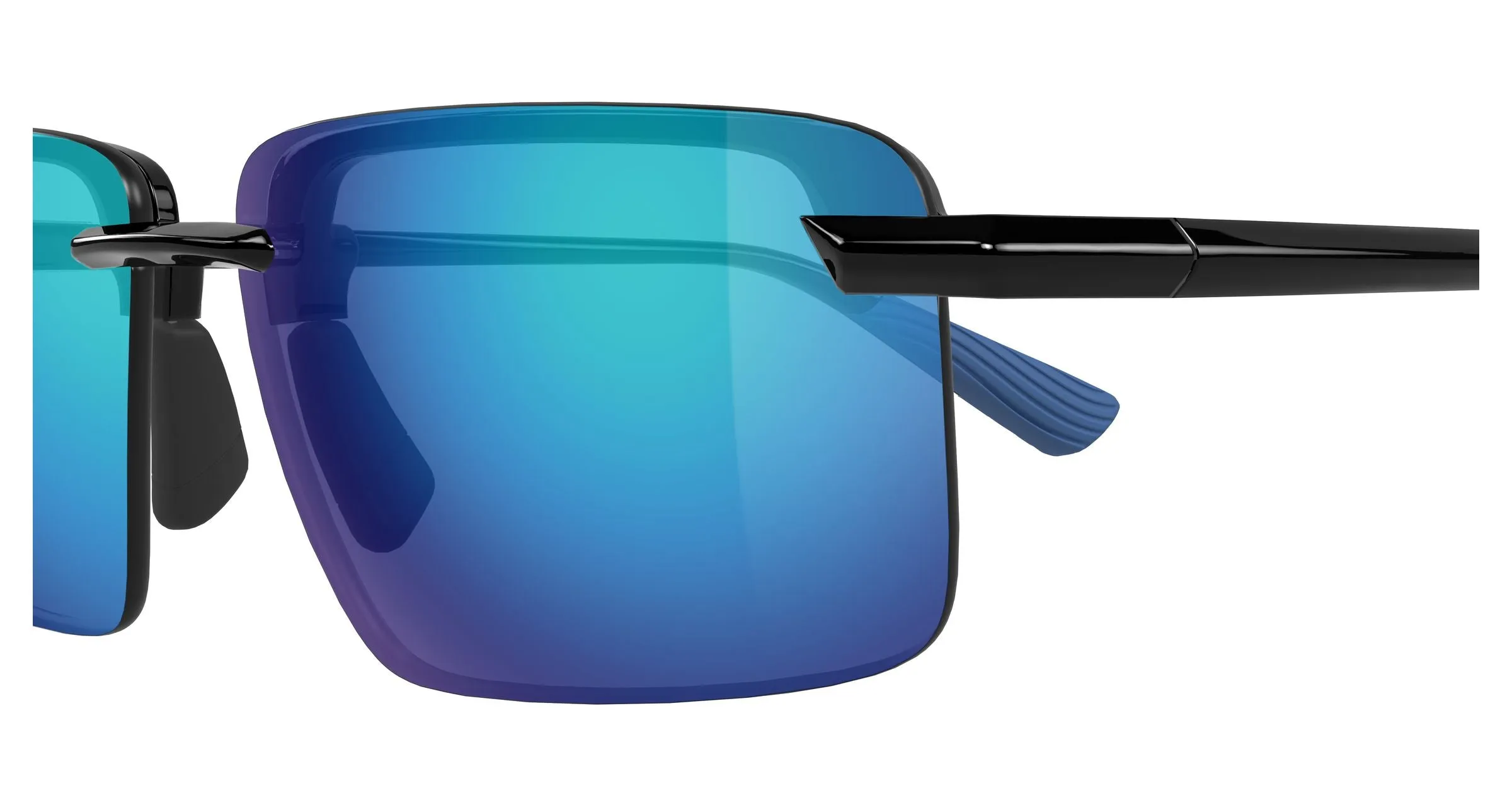 Maui Jim MJ0656SA 001 Occhiali da sole Iniettato Nero Blu Squadrata - immagine 3