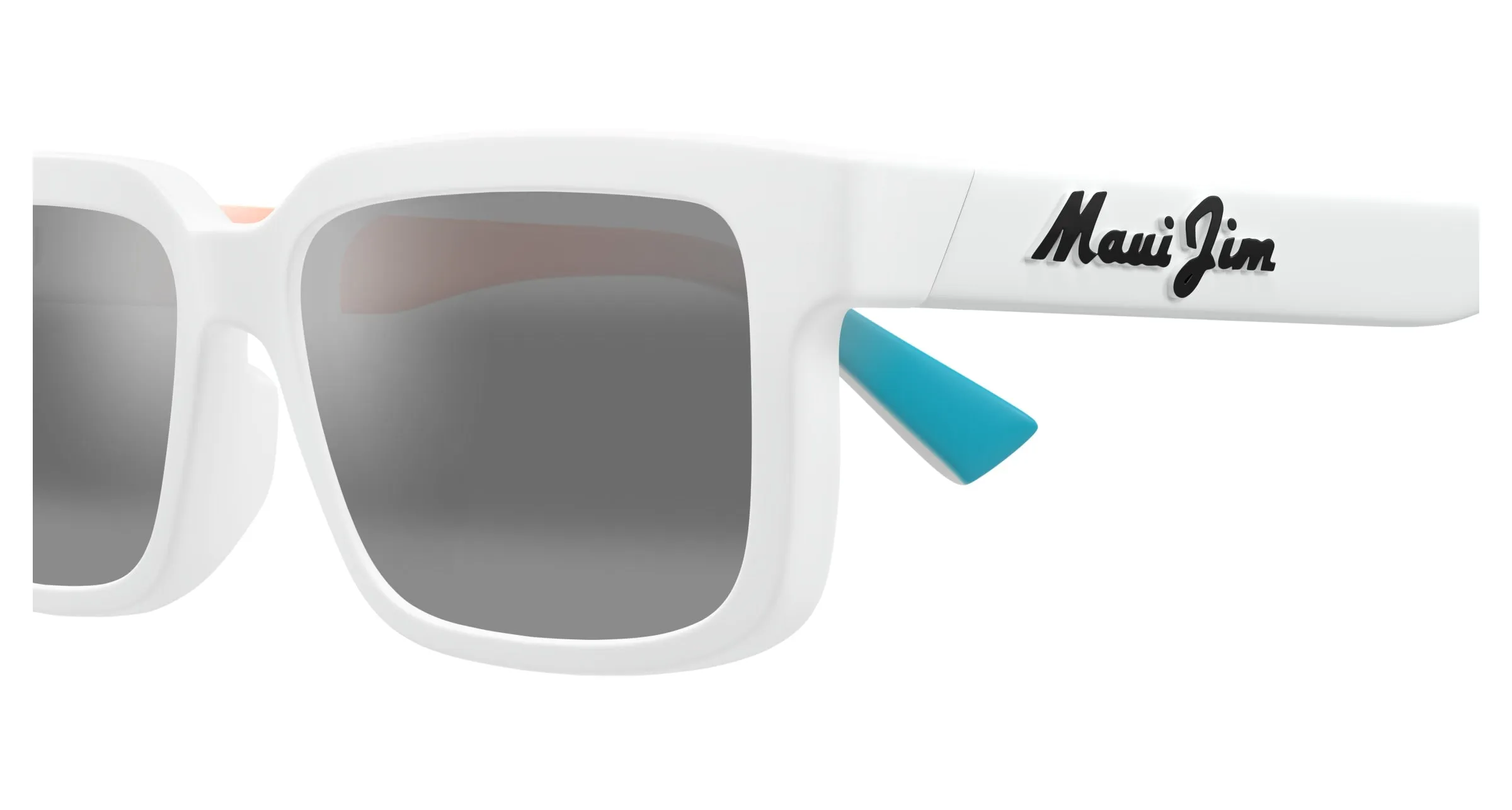 Maui Jim MJ0655SA 004 Occhiali da sole Bio-iniettato Bianco Grigio Squadrata - immagine 3