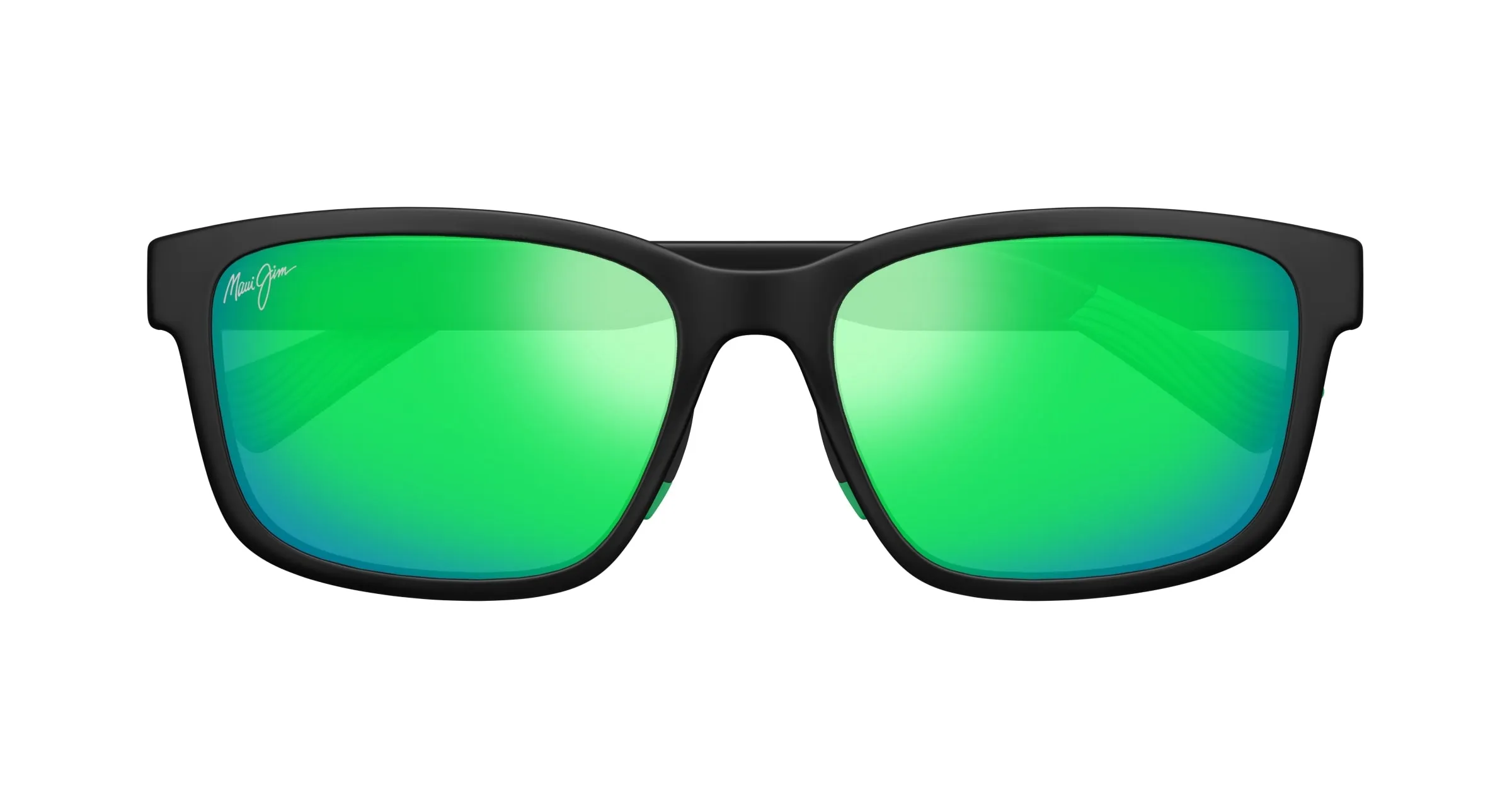 Maui Jim MJ0648SA 001 Occhiali da sole Bio-iniettato Nero Verde Squadrata - immagine 2