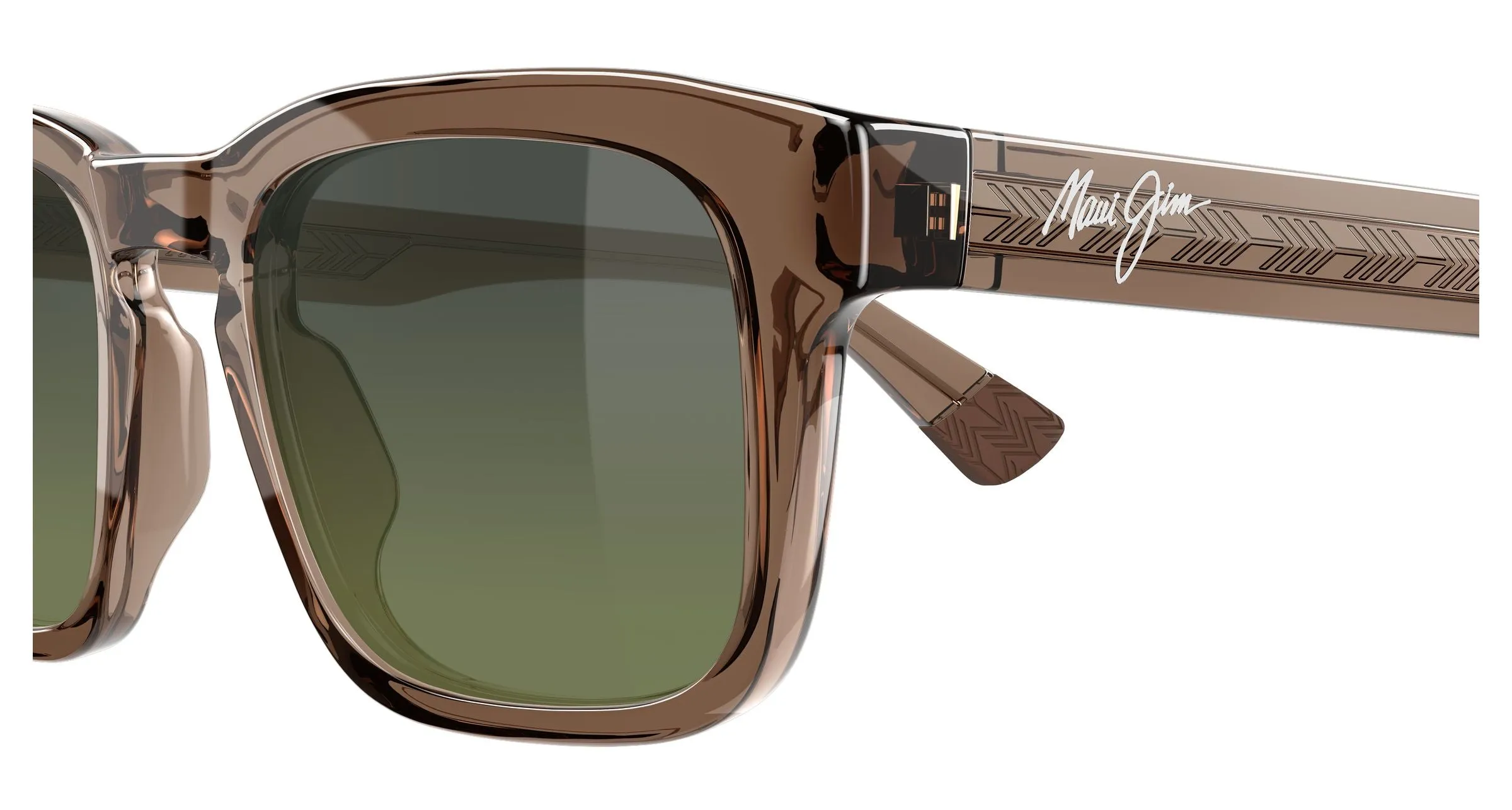 Maui Jim MJ0643S 003 Occhiali da sole Bio-iniettato Marrone Verde Squadrata - immagine 3