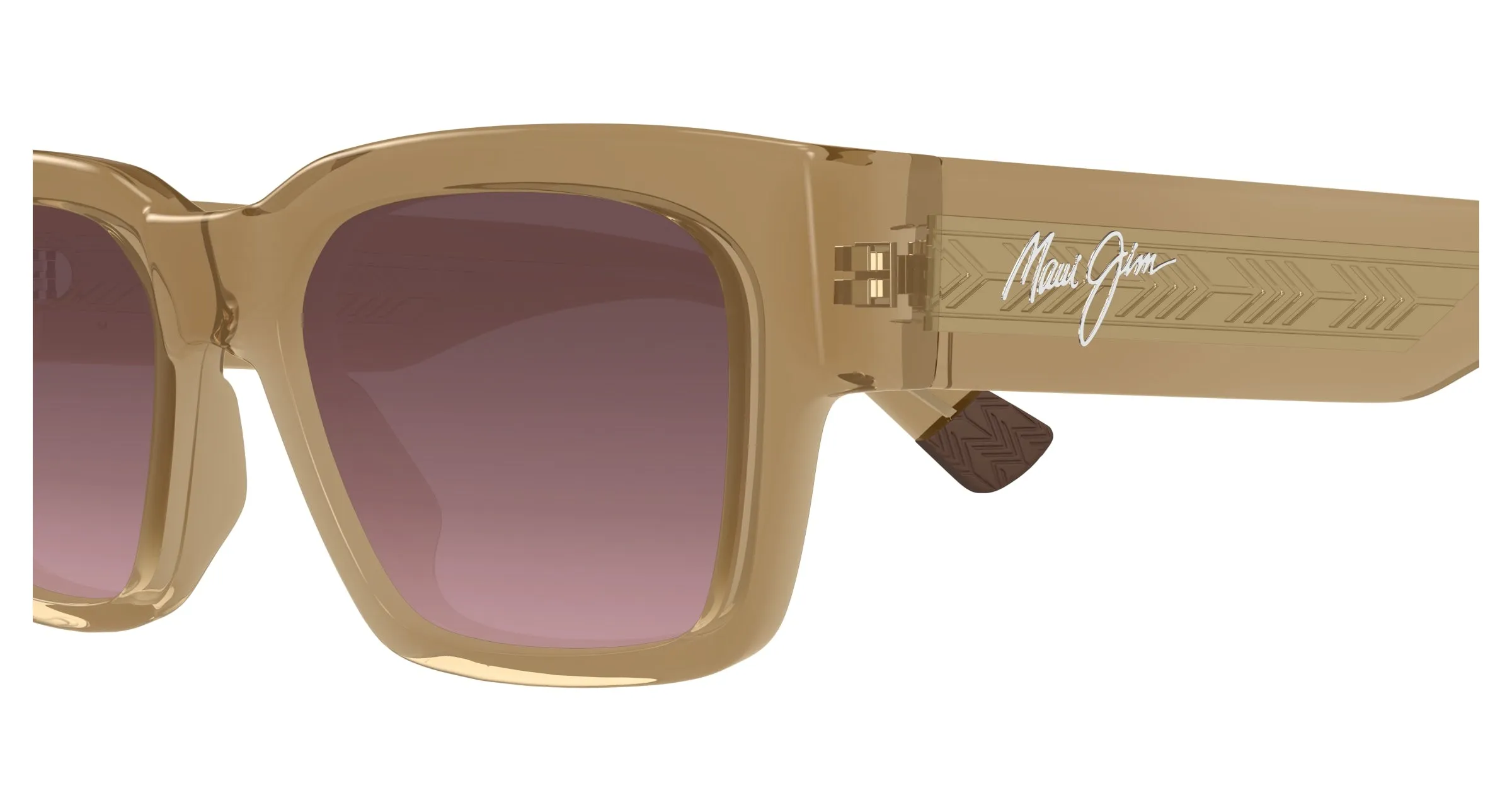Maui Jim MJ0642S 004 Occhiali da sole Bio-iniettato Marrone Rosa Squadrata - immagine 3