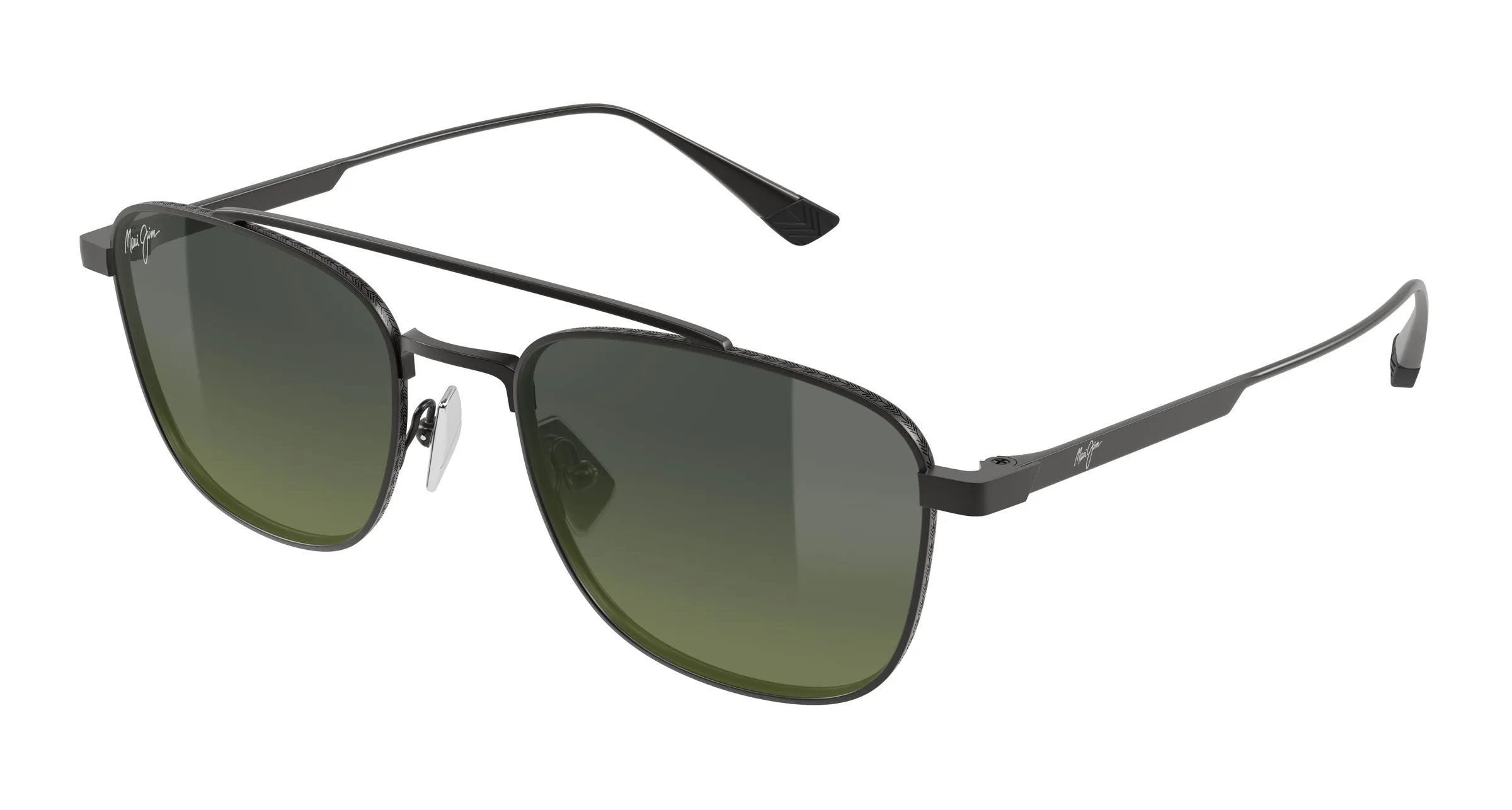 Maui Jim MJ0640S 003 Occhiali da sole Titanio Nero Verde Squadrata - immagine 1