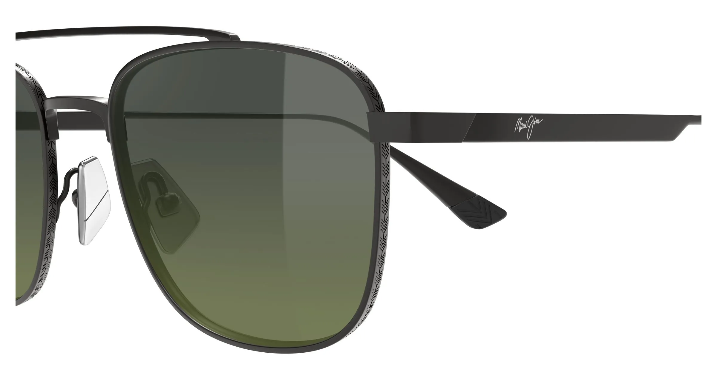 Maui Jim MJ0640S 003 Occhiali da sole Titanio Nero Verde Squadrata - immagine 3