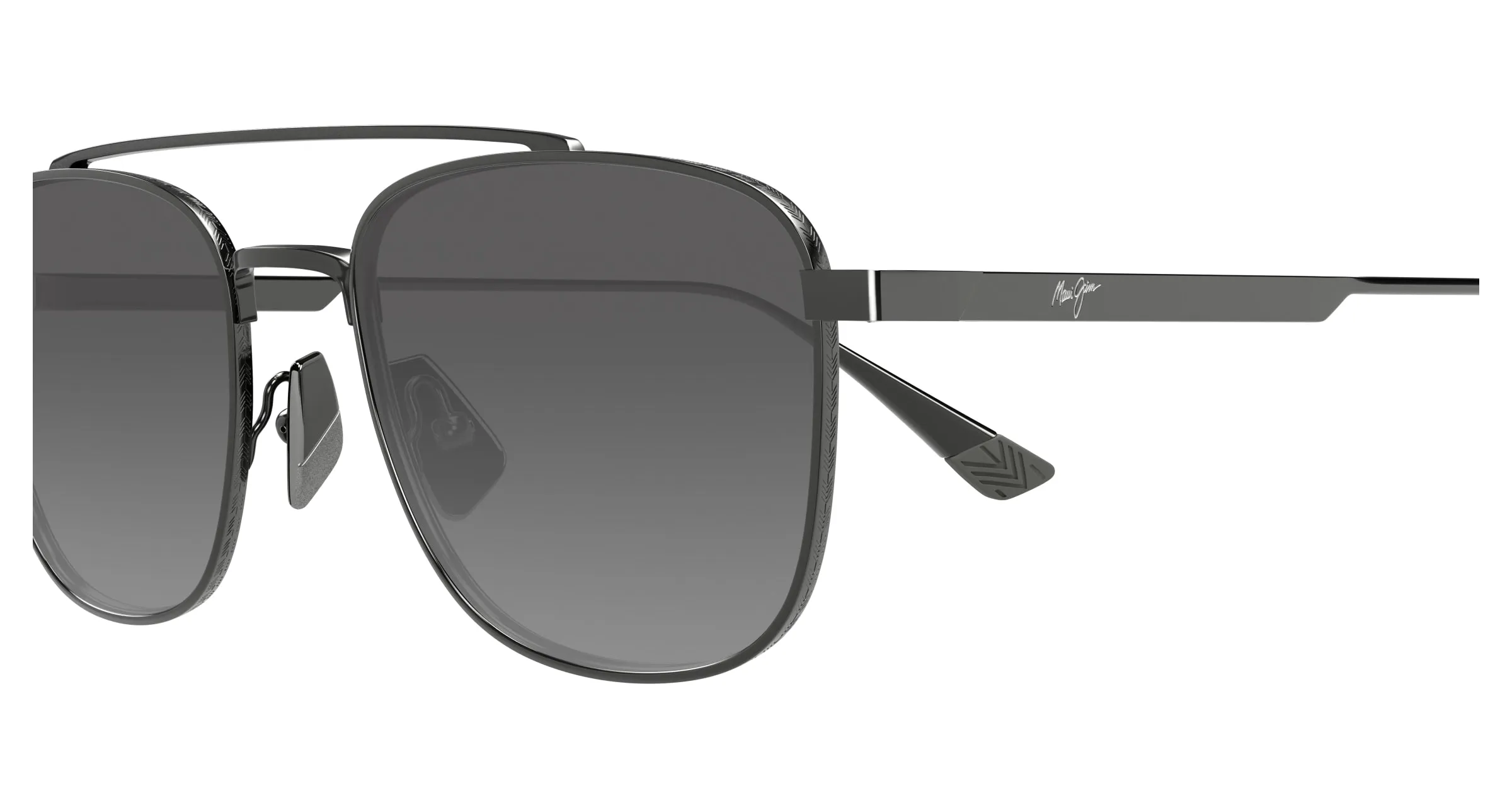 Maui Jim MJ0640S 001 Occhiali da sole Titanio Rutenio Grigio Squadrata - immagine 3