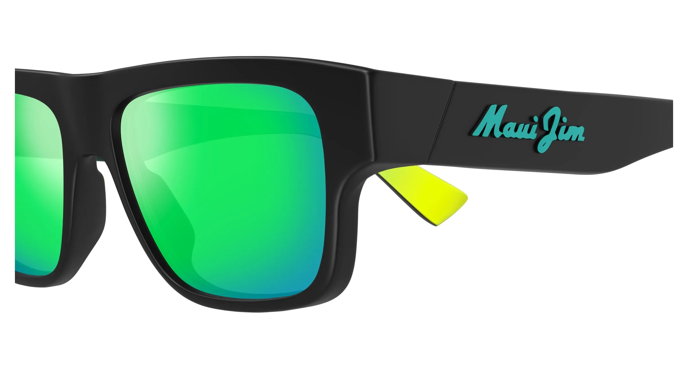 Maui Jim MJ0638S 004 Occhiali da sole Bio-iniettato Nero Verde Squadrata - immagine 3