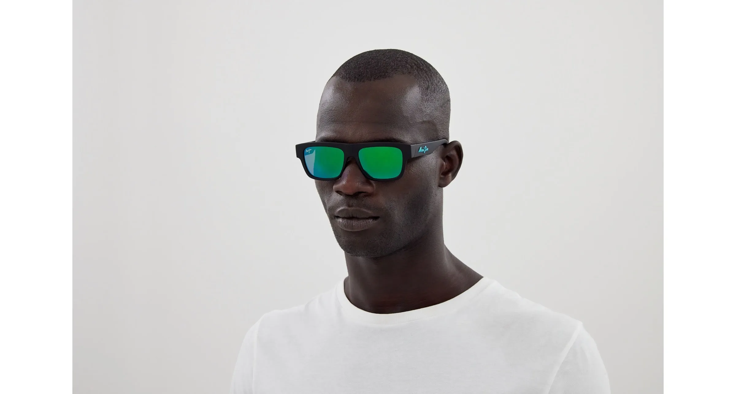 Maui Jim MJ0638S 004 Occhiali da sole Bio-iniettato Nero Verde Squadrata - immagine 4