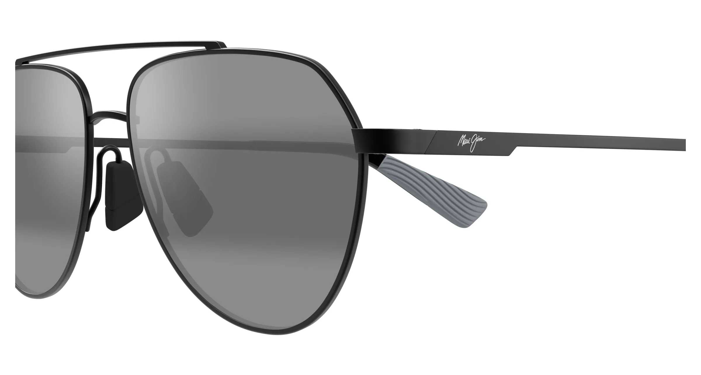 Maui Jim MJ0634S 004 Occhiali da sole Titanio Nero Grigio Pilot - immagine 3