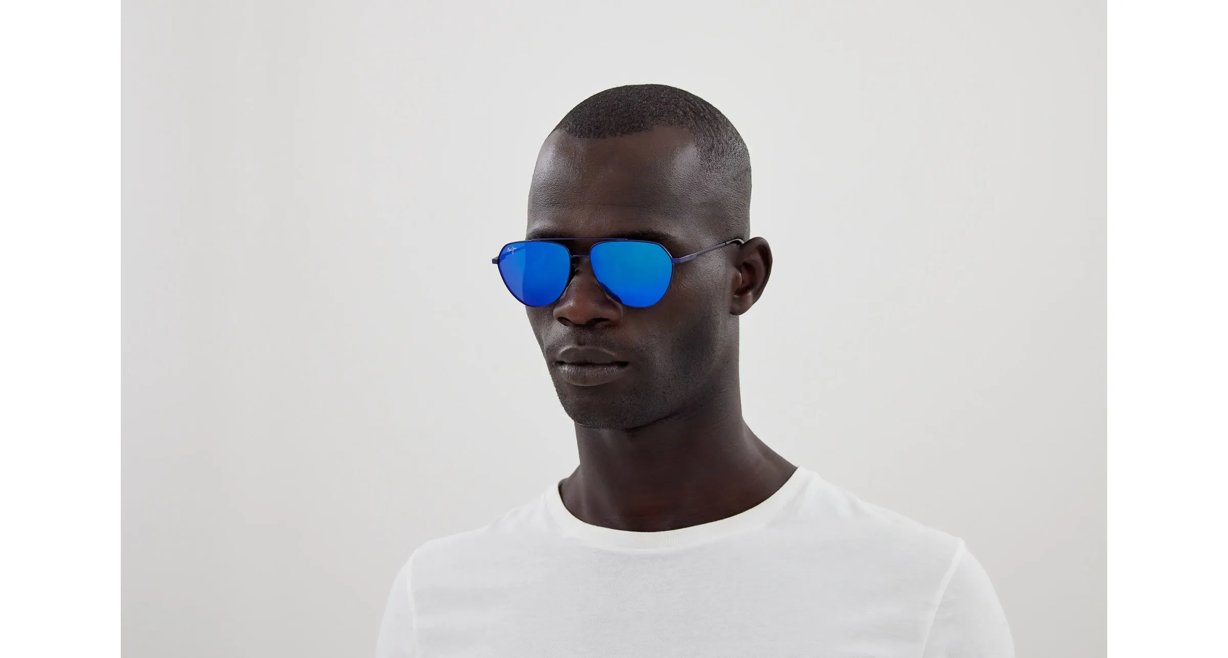 Maui Jim MJ0634S 003 Occhiali da sole Titanio Blu Blu Pilot - immagine 4