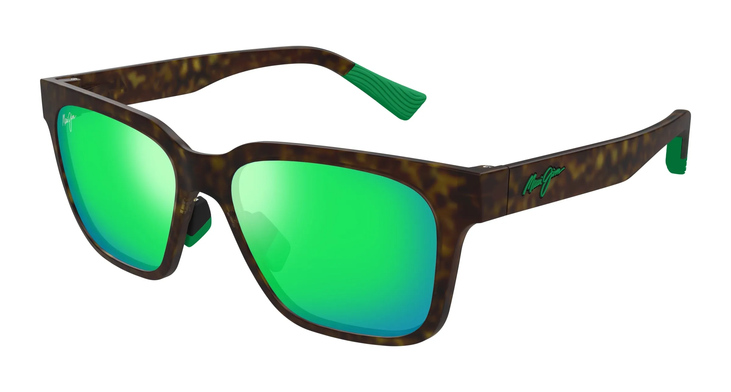 Maui Jim MJ0631S 002 Occhiali da sole Bio-iniettato Havana Verde Squadrata - immagine 1