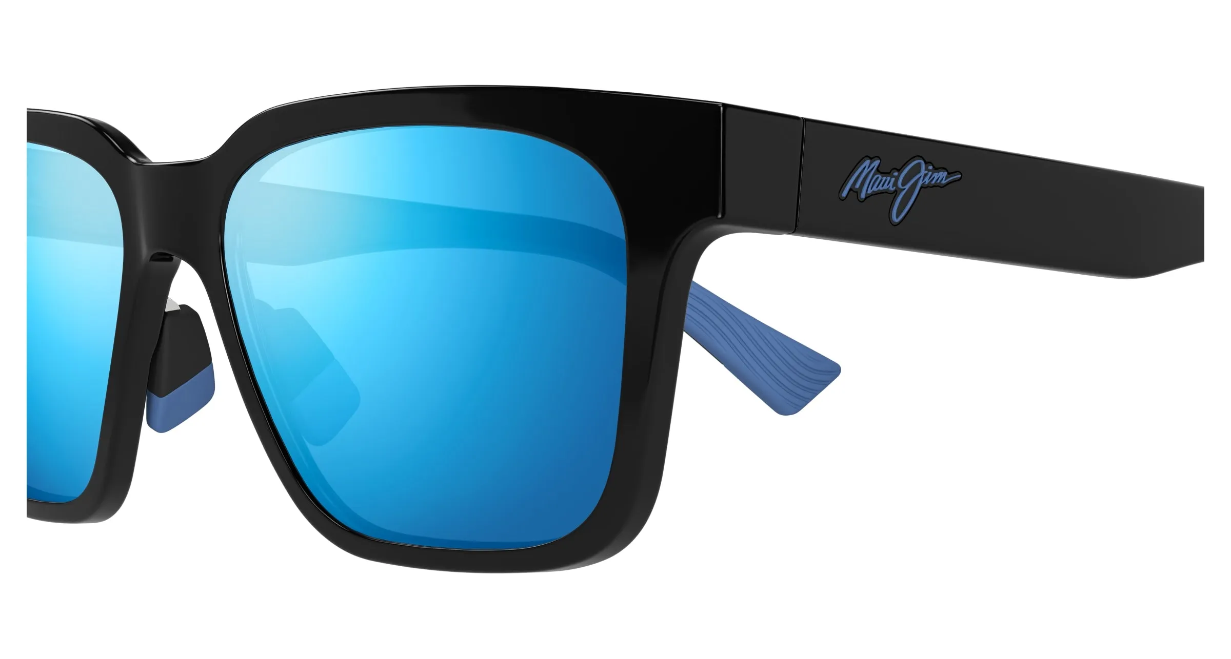 Maui Jim MJ0631S 001 Occhiali da sole Bio-iniettato Nero Blu Squadrata - immagine 3