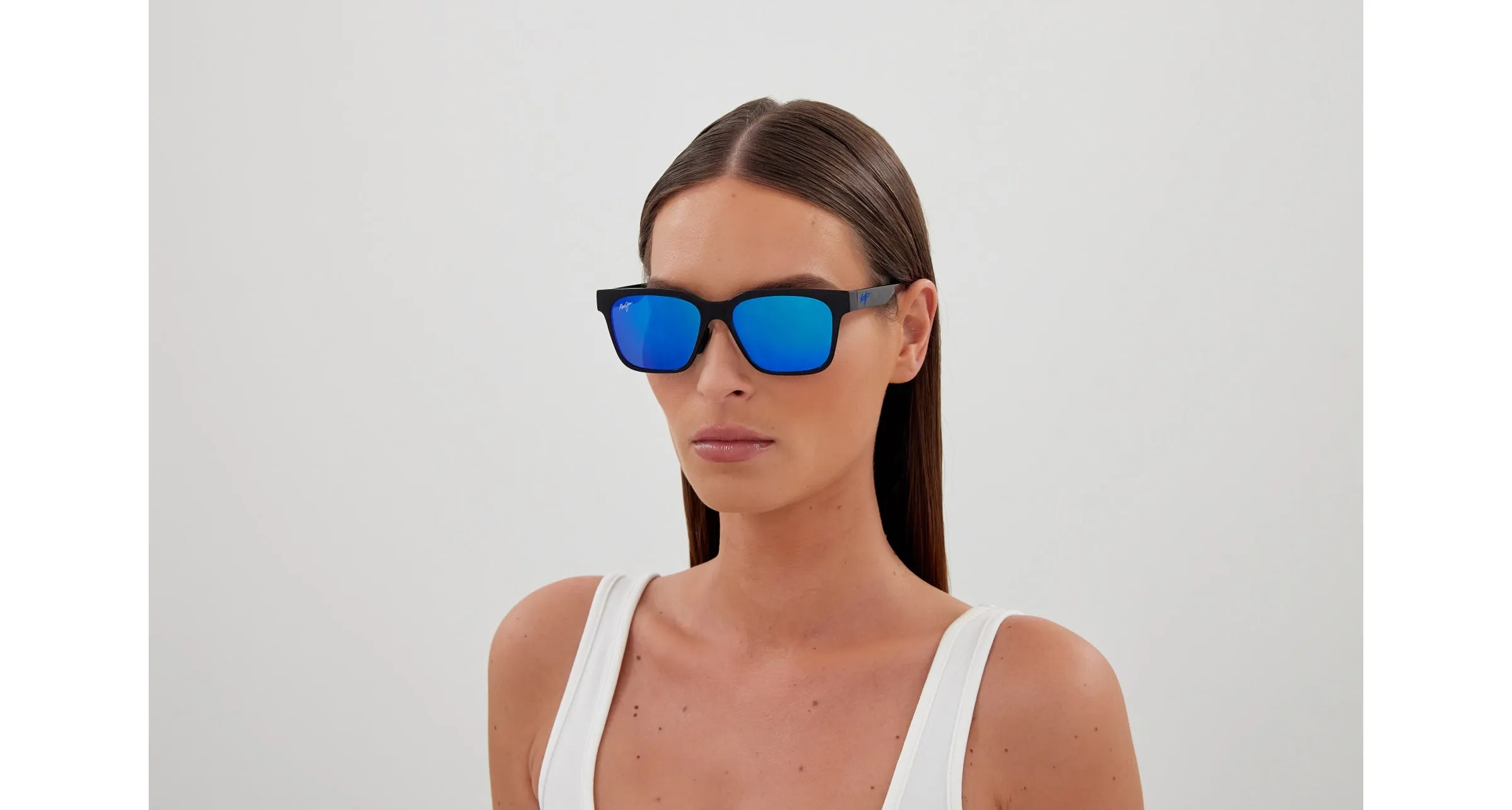 Maui Jim MJ0631S 001 Occhiali da sole Bio-iniettato Nero Blu Squadrata - immagine 4