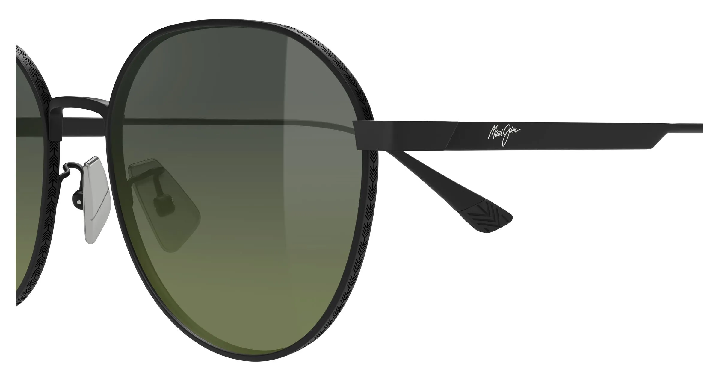 Maui Jim MJ0627SA 003 Occhiali da sole Titanio Nero Verde Rotonda - immagine 3