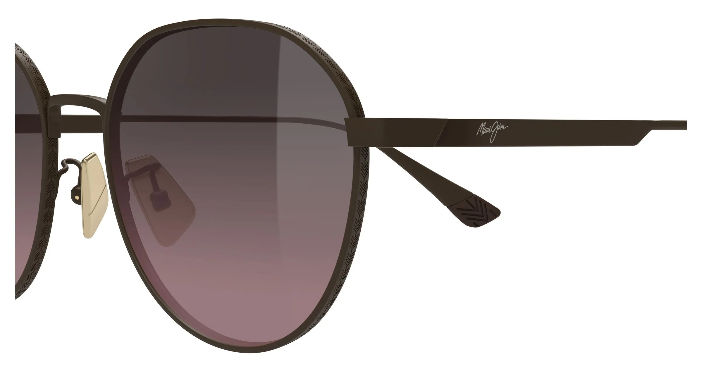 Maui Jim MJ0627SA 002 Occhiali da sole Titanio Marrone Rosa Rotonda - immagine 3