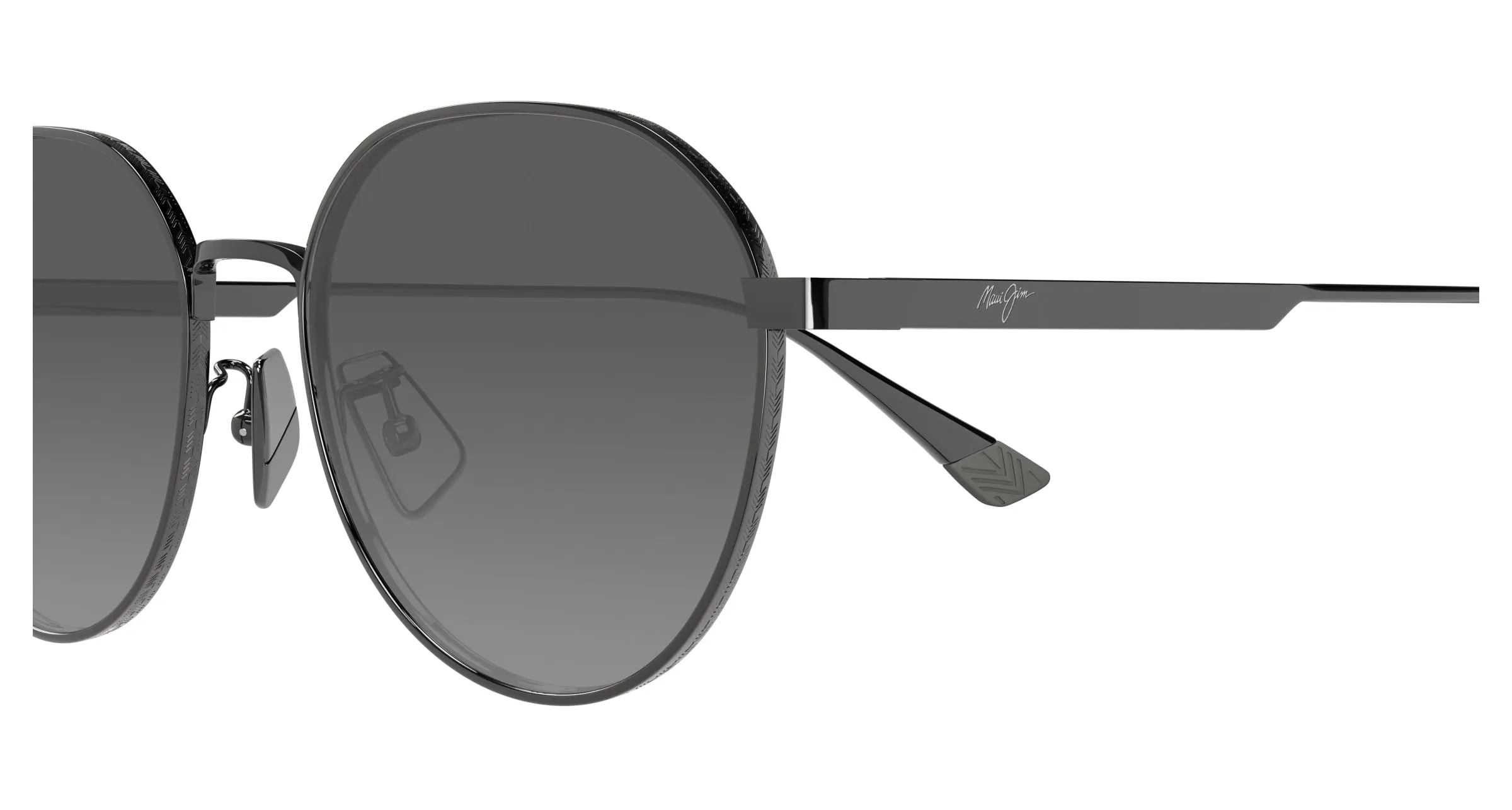 Maui Jim MJ0627SA 001 Occhiali da sole Titanio Rutenio Grigio Rotonda - immagine 3