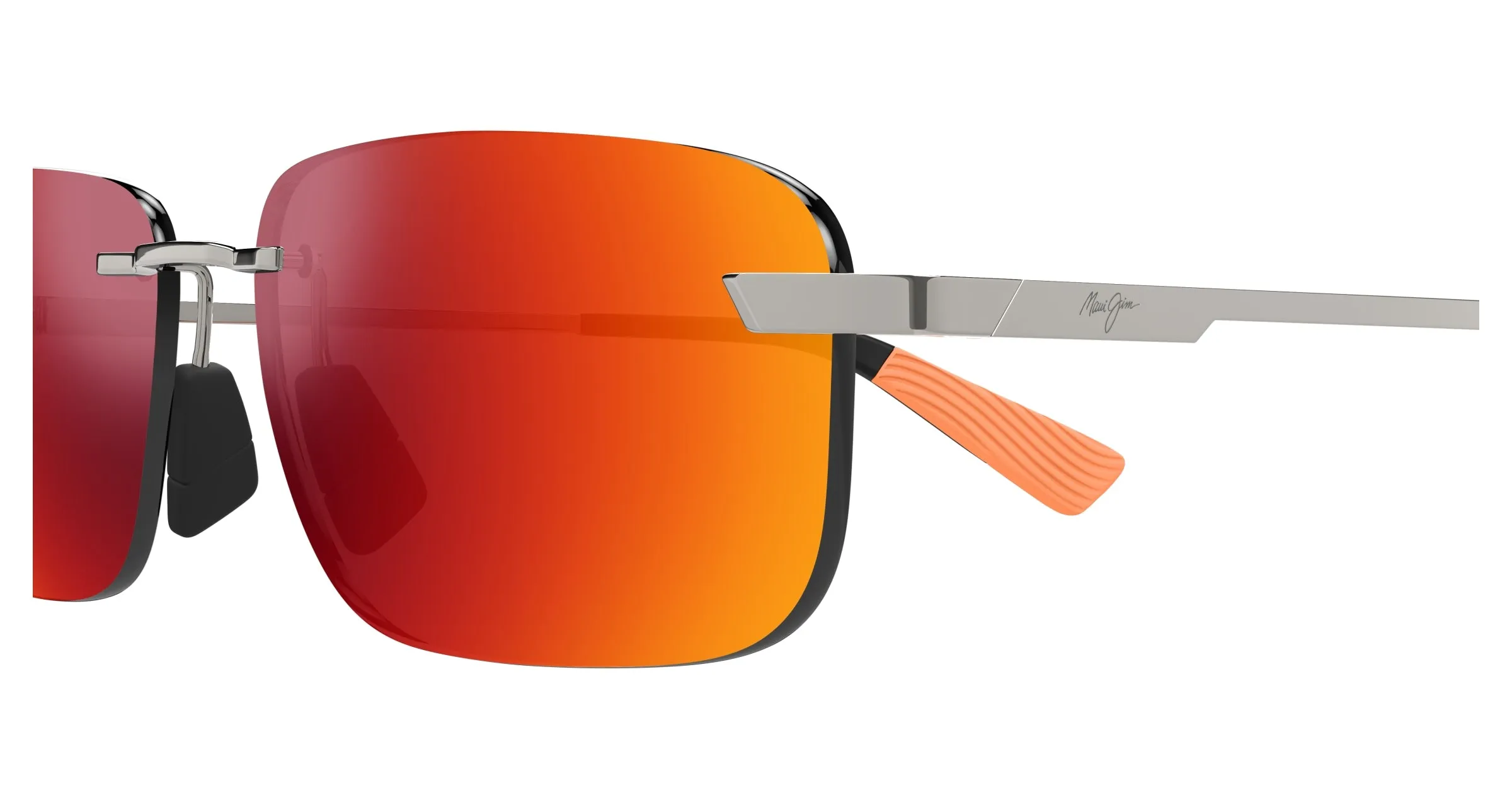 Maui Jim MJ0624S 001 Occhiali da sole Titanio Rutenio Rosso Squadrata - immagine 3