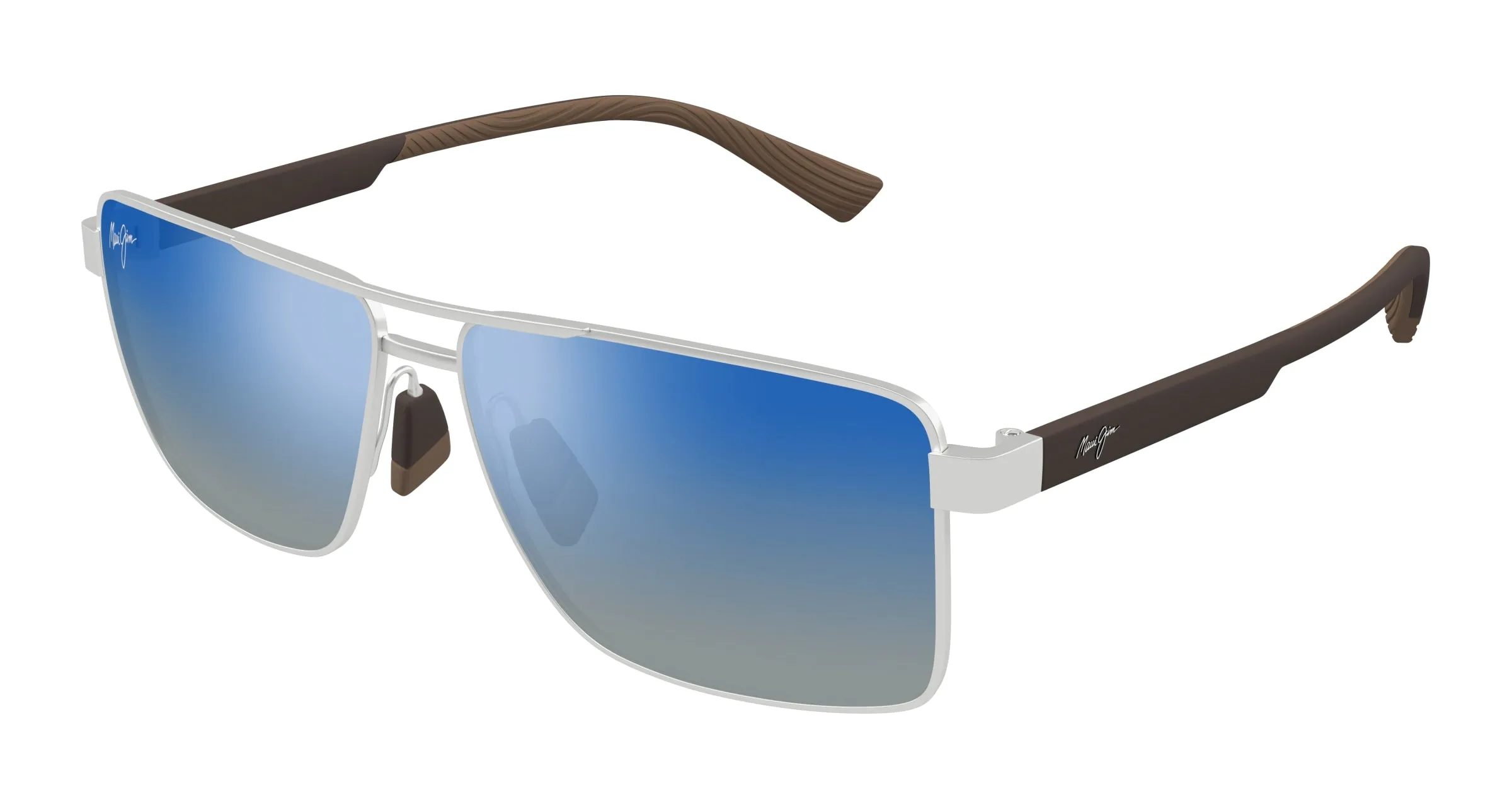 Maui Jim MJ0621S 002 Occhiali da sole Metallo Argento Multicolore Squadrata - immagine 1