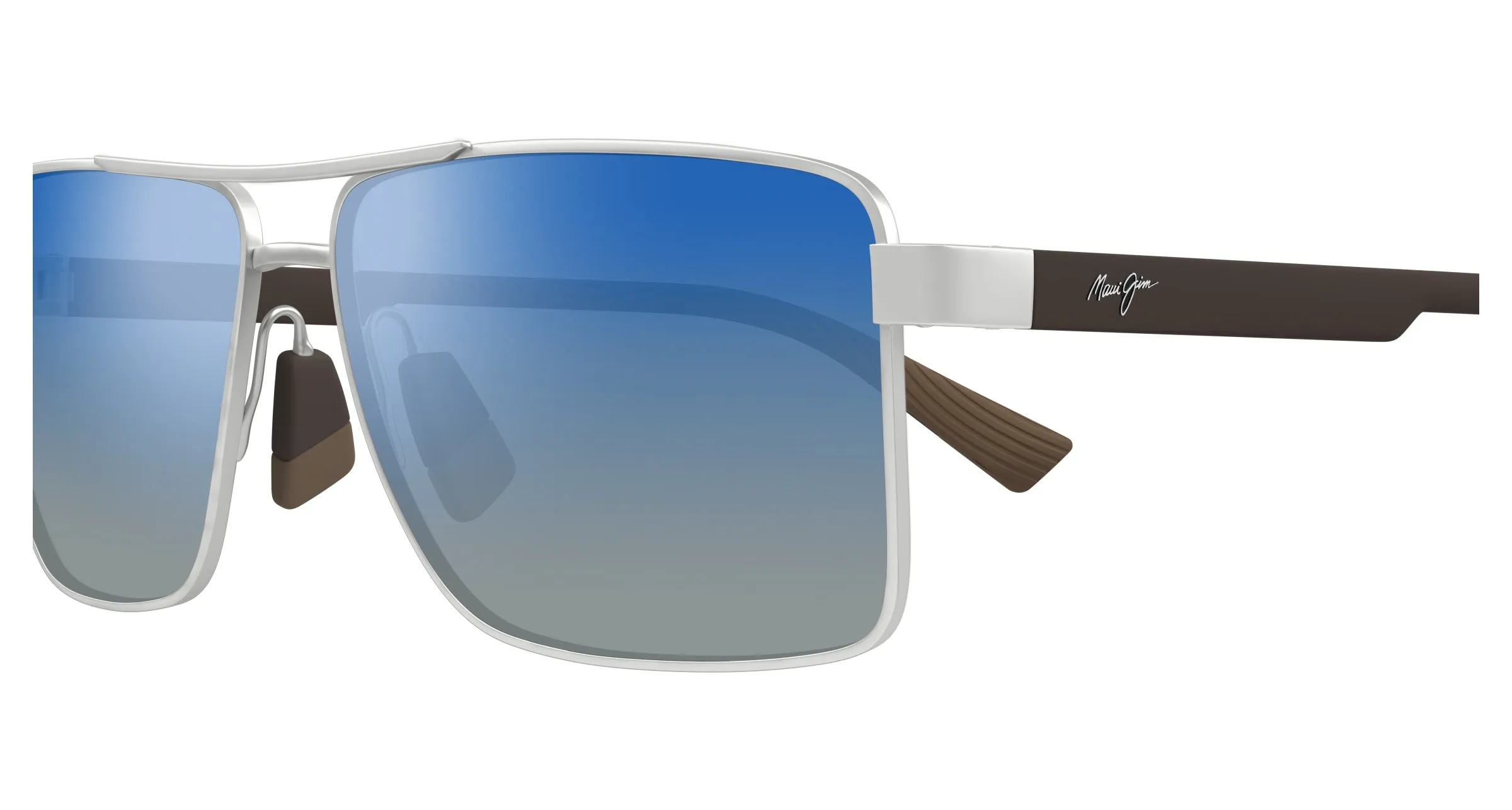 Maui Jim MJ0621S 002 Occhiali da sole Metallo Argento Multicolore Squadrata - immagine 3