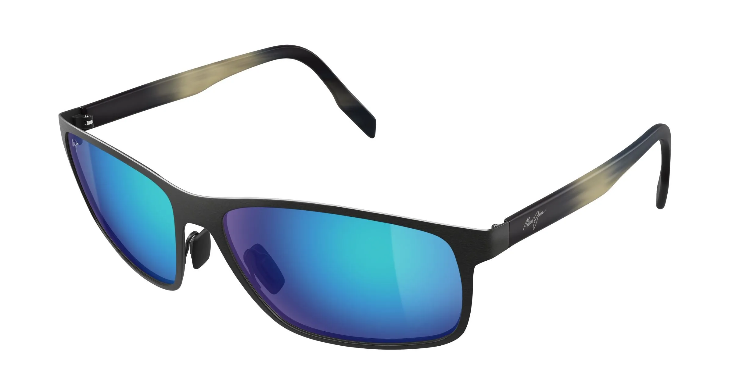 Maui Jim MJ0606S 002 Occhiali da sole Metallo Grigio Blu Squadrata - immagine 1