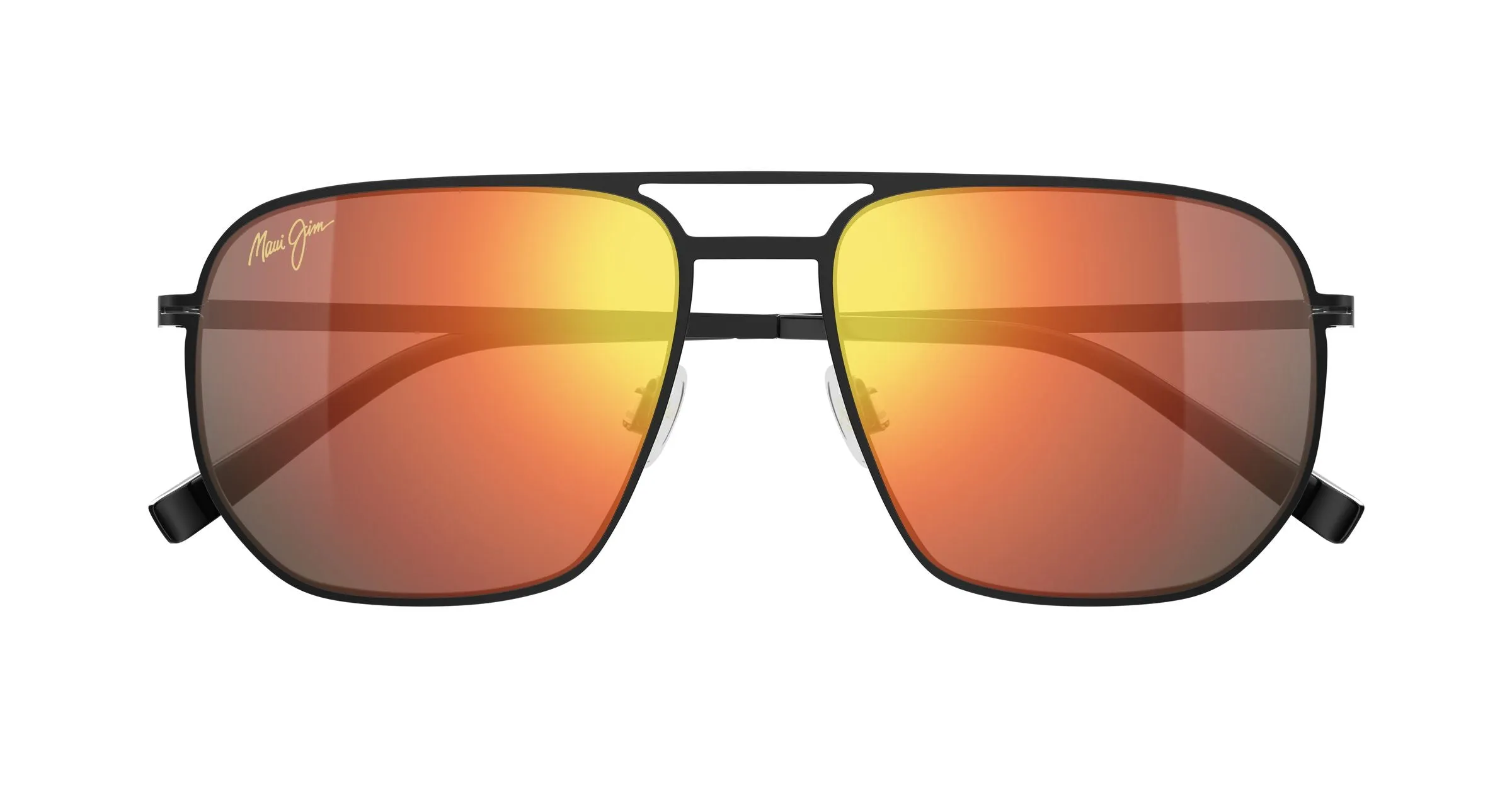 Maui Jim MJ0605S 004 Occhiali da sole Metallo Nero Rosso Squadrata - immagine 2