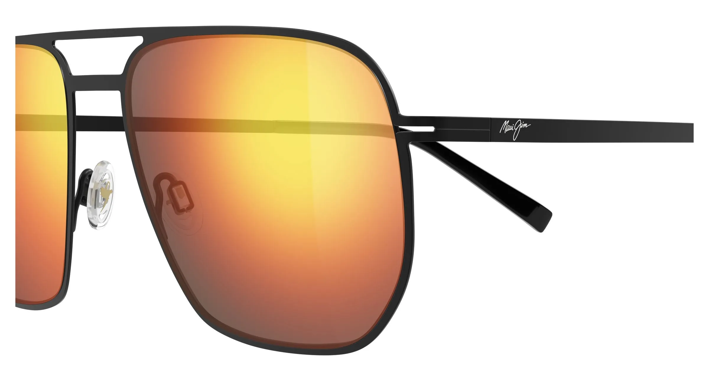 Maui Jim MJ0605S 004 Occhiali da sole Metallo Nero Rosso Squadrata - immagine 3