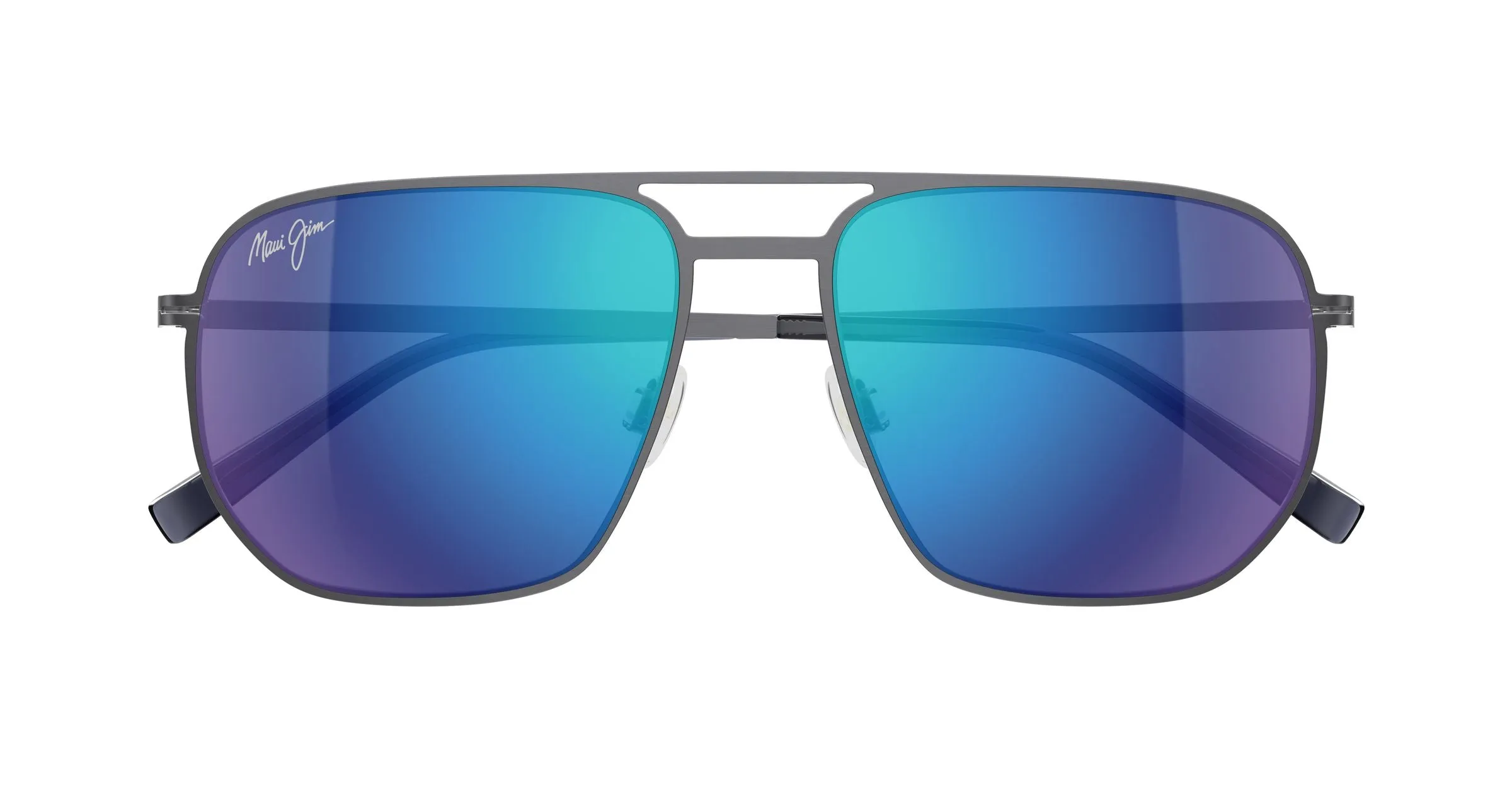 Maui Jim MJ0605S 002 Occhiali da sole Metallo Grigio Blu Squadrata - immagine 2