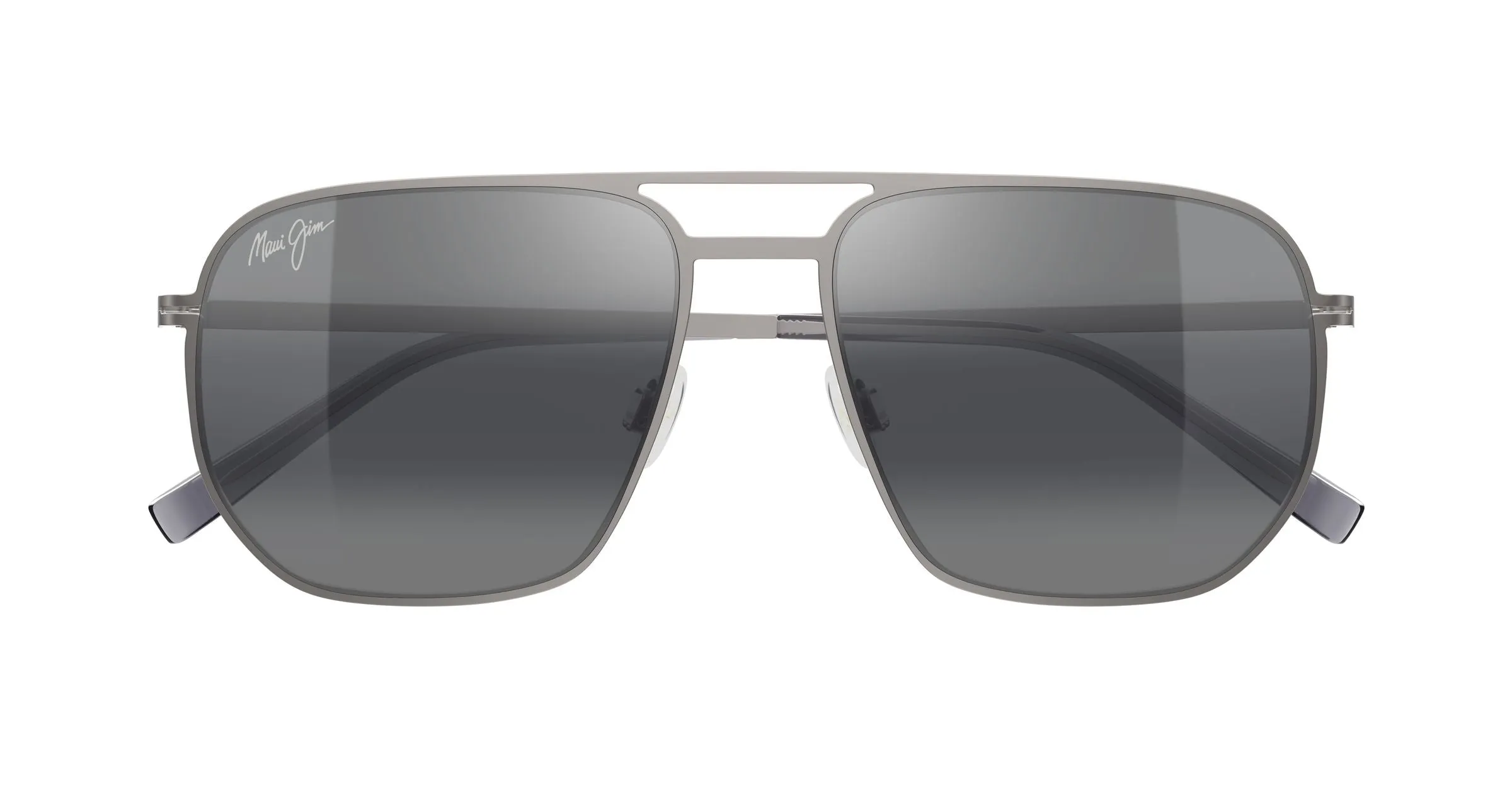 Maui Jim MJ0605S 001 Occhiali da sole Metallo Argento Grigio Squadrata - immagine 2