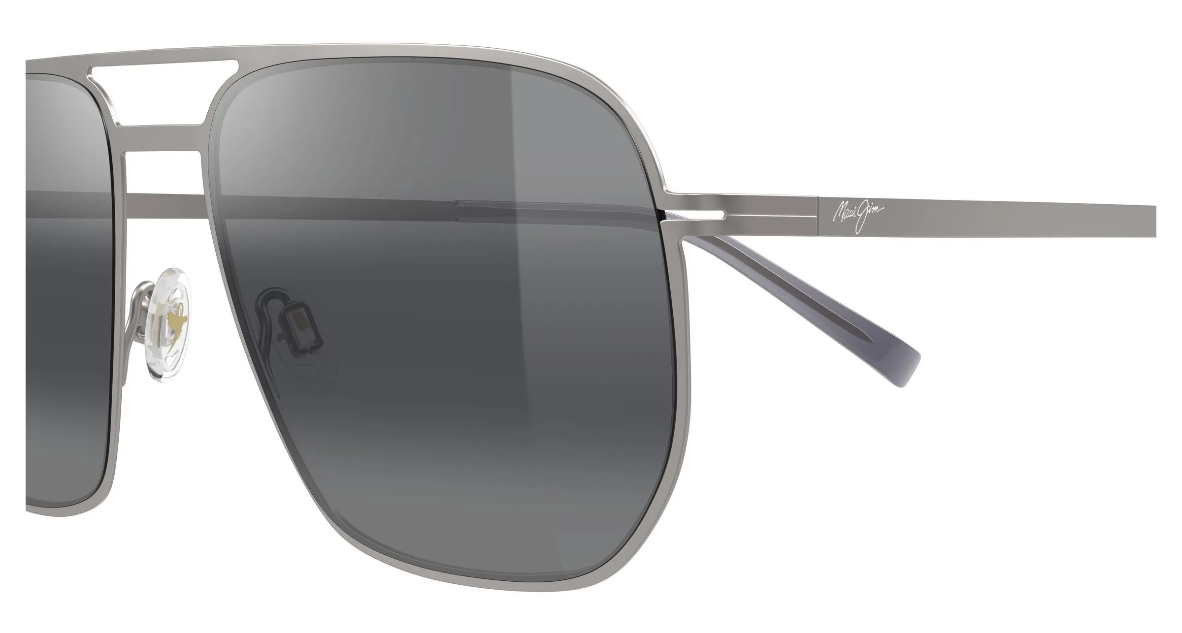 Maui Jim MJ0605S 001 Occhiali da sole Metallo Argento Grigio Squadrata - immagine 3