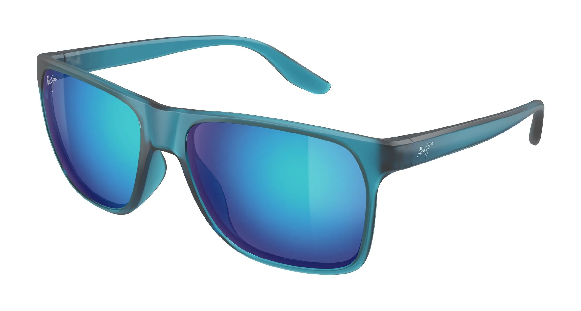 Maui Jim MJ0603S 001 Occhiali da sole Iniettato Blu Blu Squadrata - immagine 1