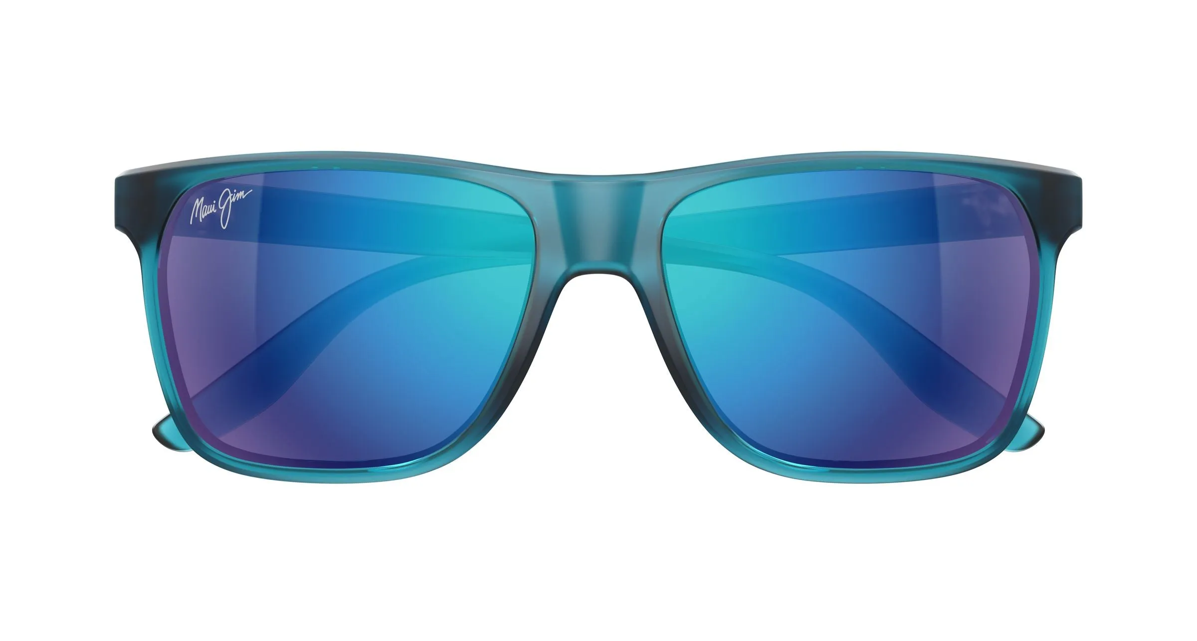 Maui Jim MJ0603S 001 Occhiali da sole Iniettato Blu Blu Squadrata - immagine 2