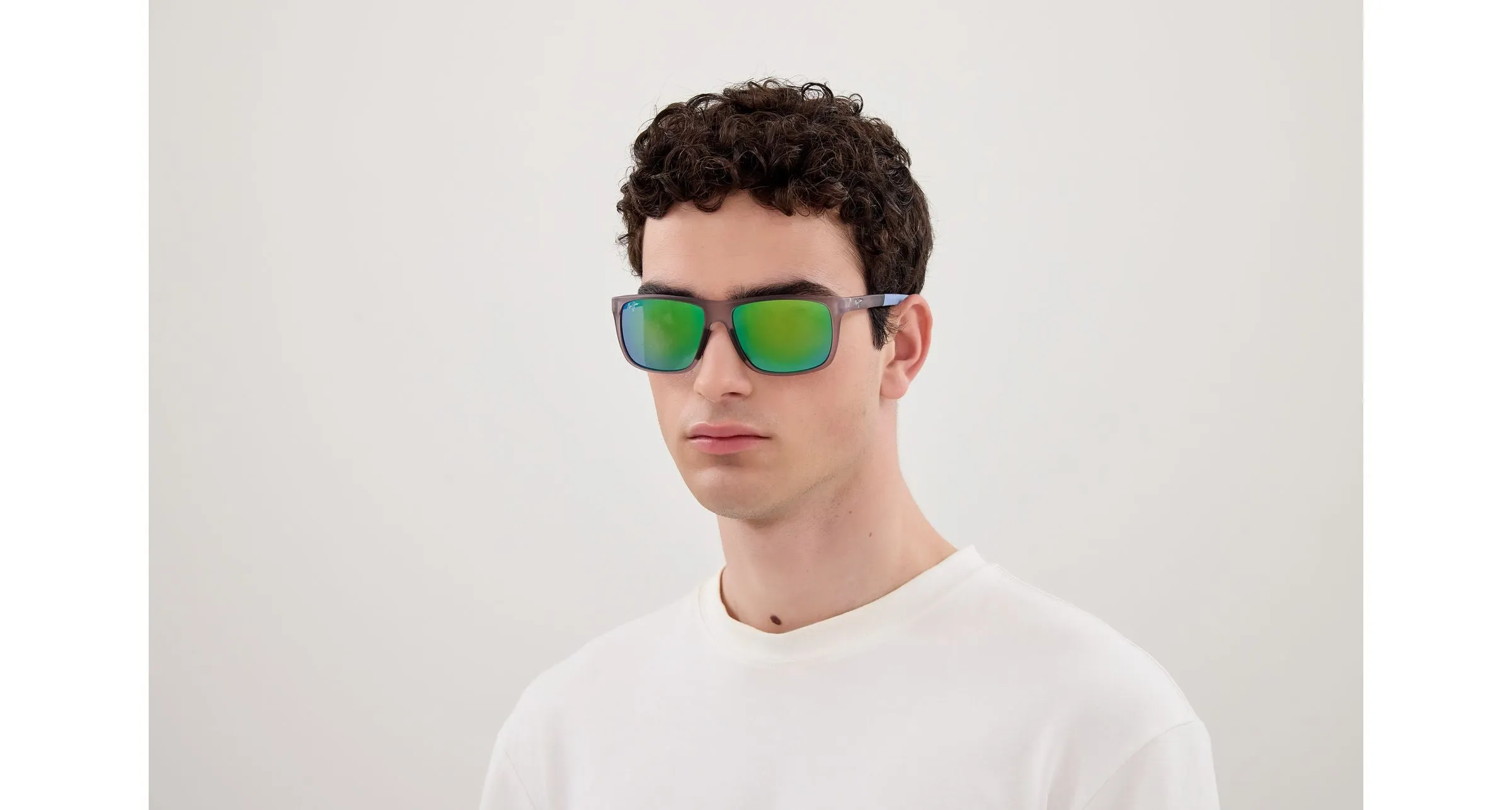 Maui Jim MJ0598S 004 Occhiali da sole Bio-iniettato Grigio Verde Squadrata - immagine 4