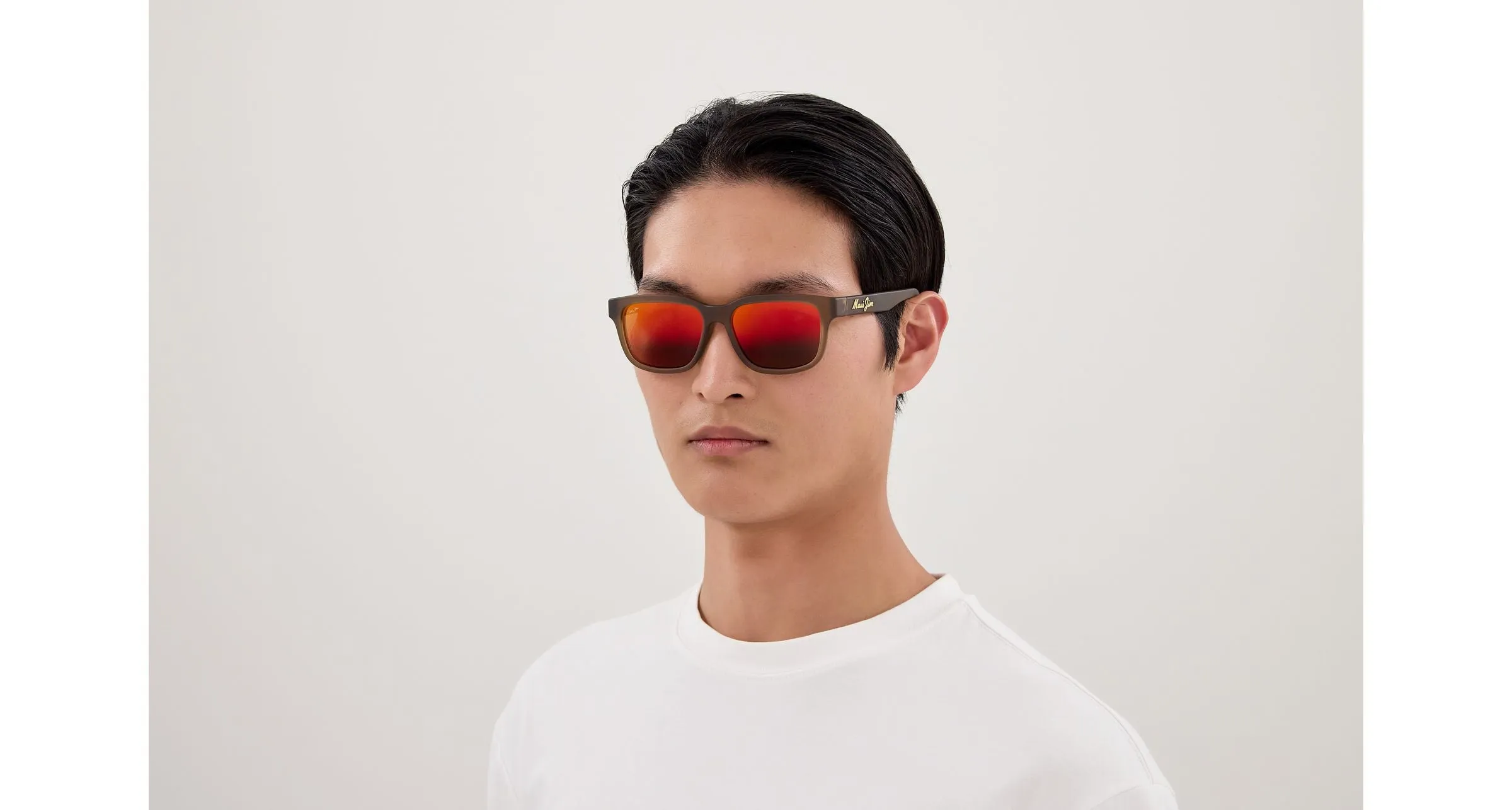 Maui Jim MJ0594SA 002 Occhiali da sole Bio-iniettato Marrone Rosso Squadrata - immagine 4