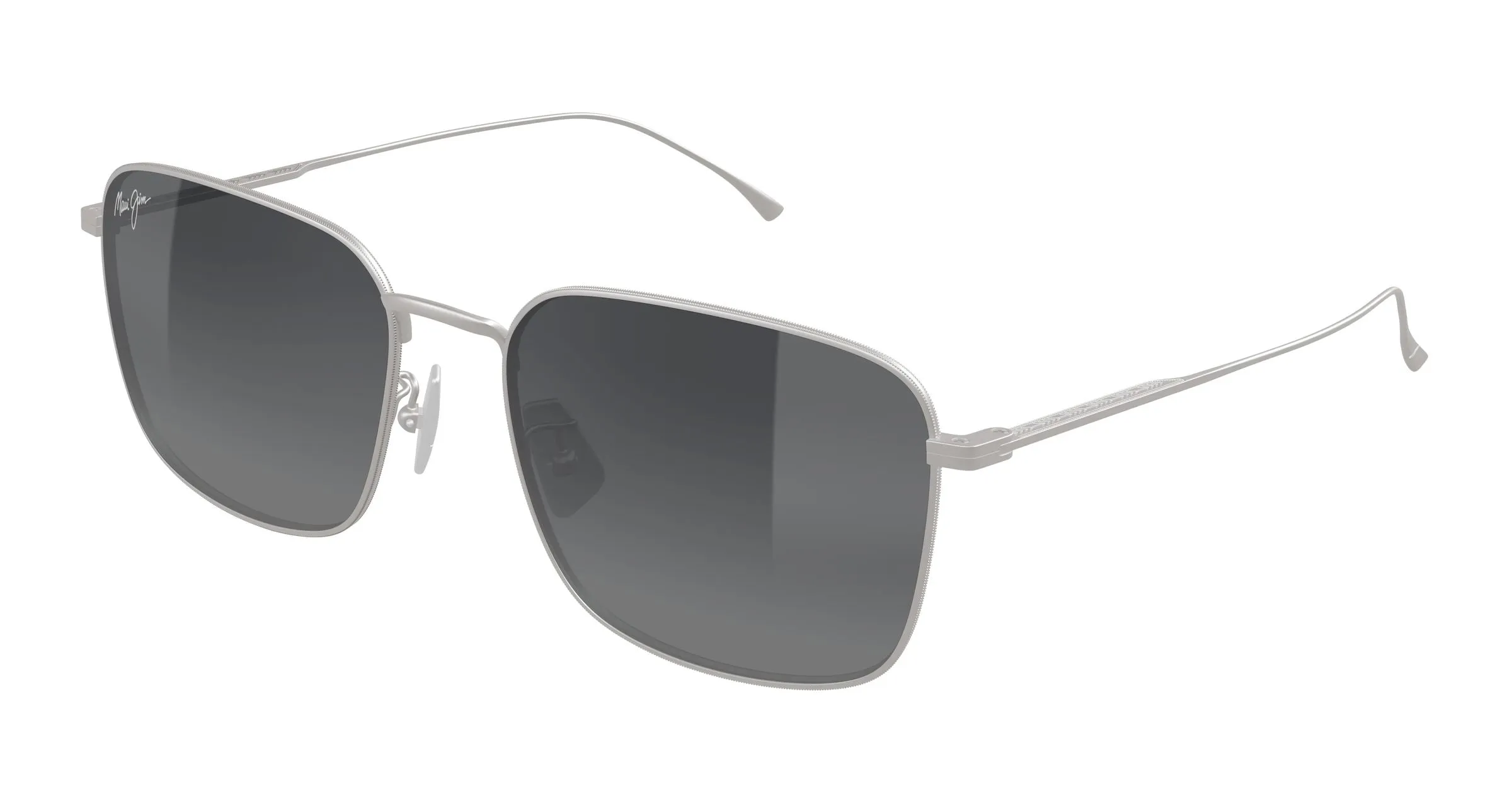 Maui Jim MJ0592SA 001 Occhiali da sole Titanio Argento Grigio Squadrata - immagine 1