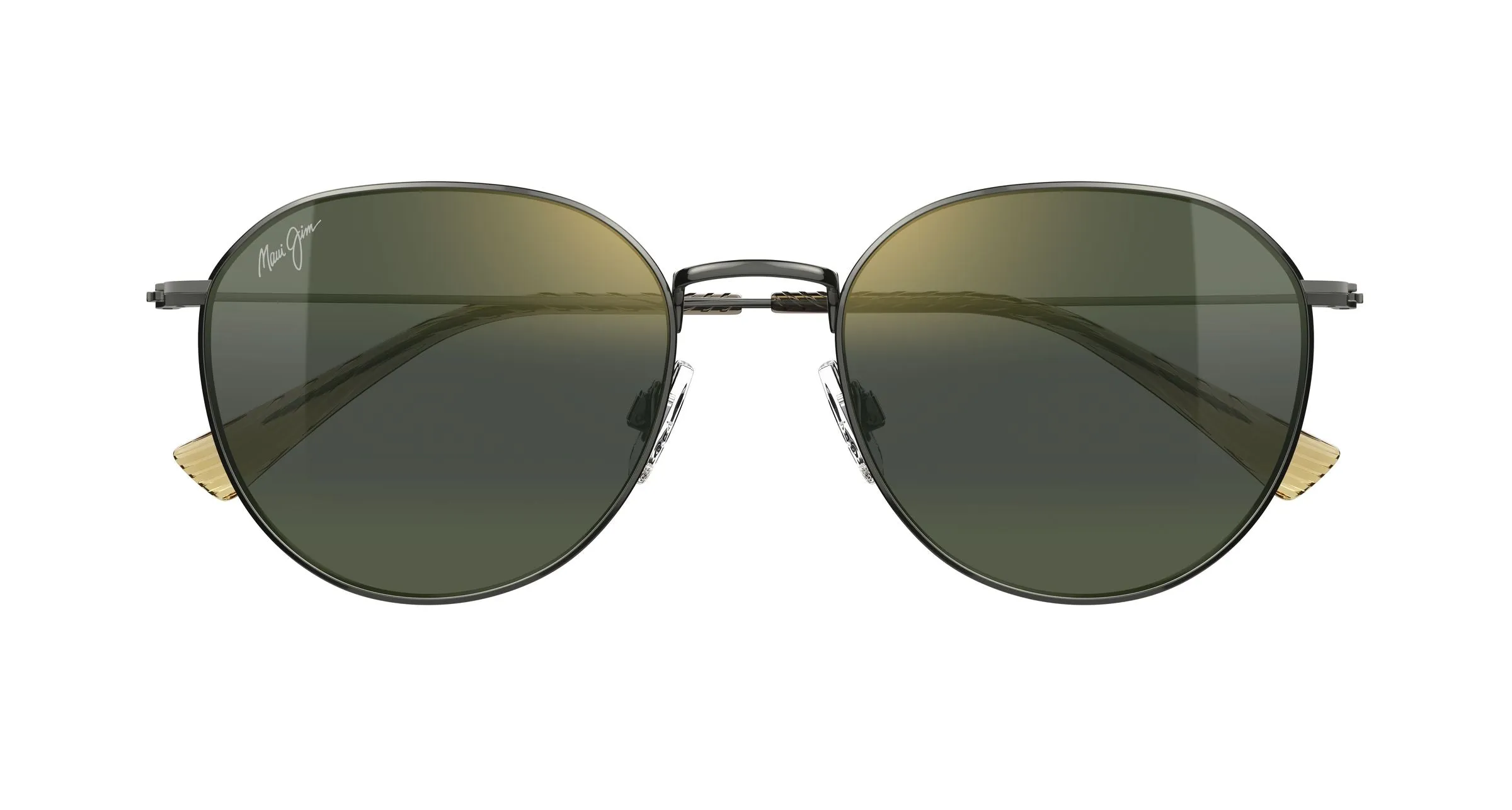 Maui Jim MJ0591SA 003 Occhiali da sole Metallo Rutenio Verde Rotonda - immagine 2