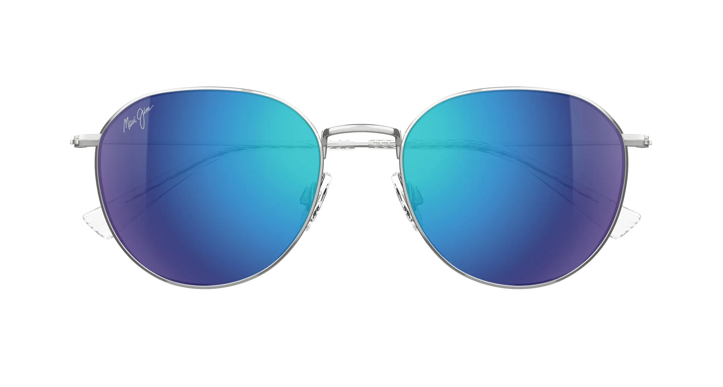 Maui Jim MJ0591SA 002 Occhiali da sole Metallo Argento Blu Rotonda - immagine 2