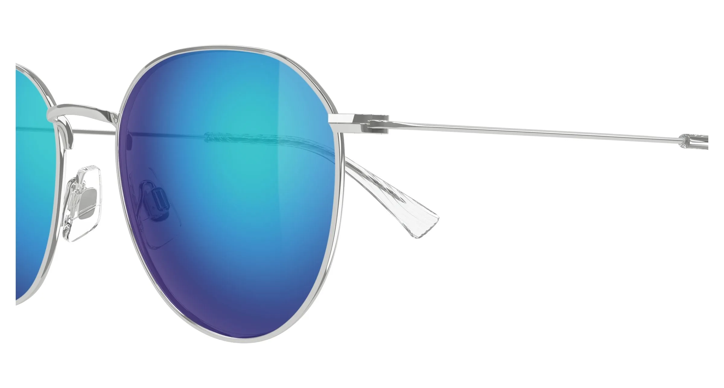 Maui Jim MJ0591SA 002 Occhiali da sole Metallo Argento Blu Rotonda - immagine 3