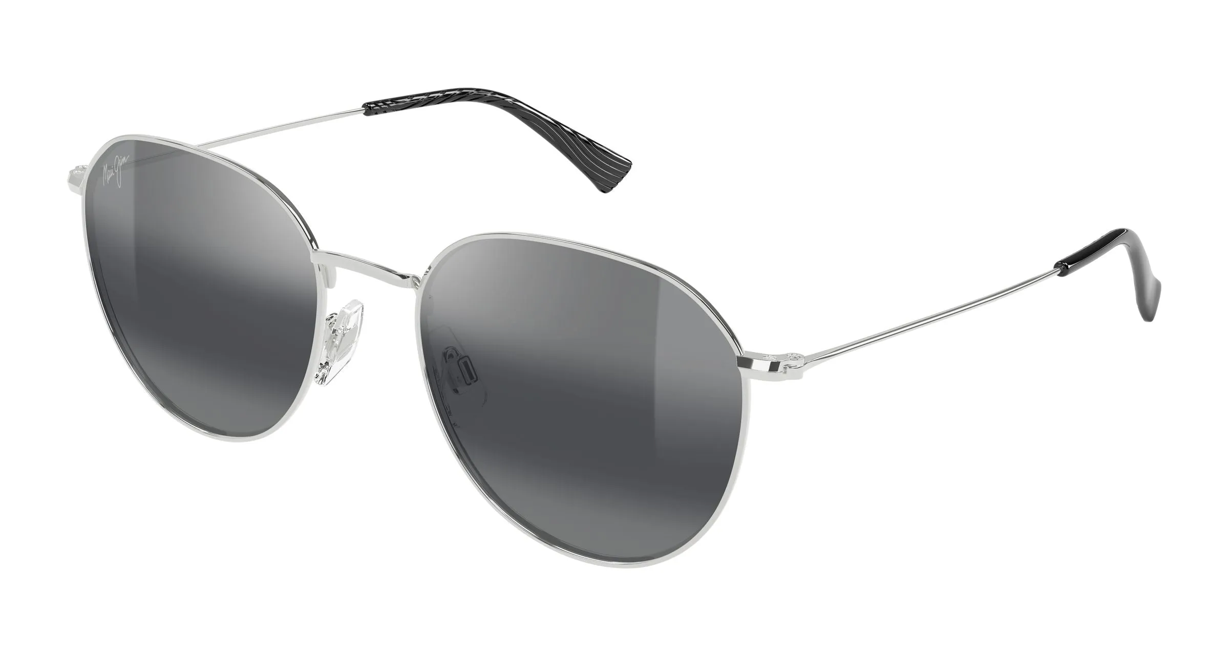 Maui Jim MJ0591SA 001 Occhiali da sole Metallo Argento Grigio Rotonda - immagine 1