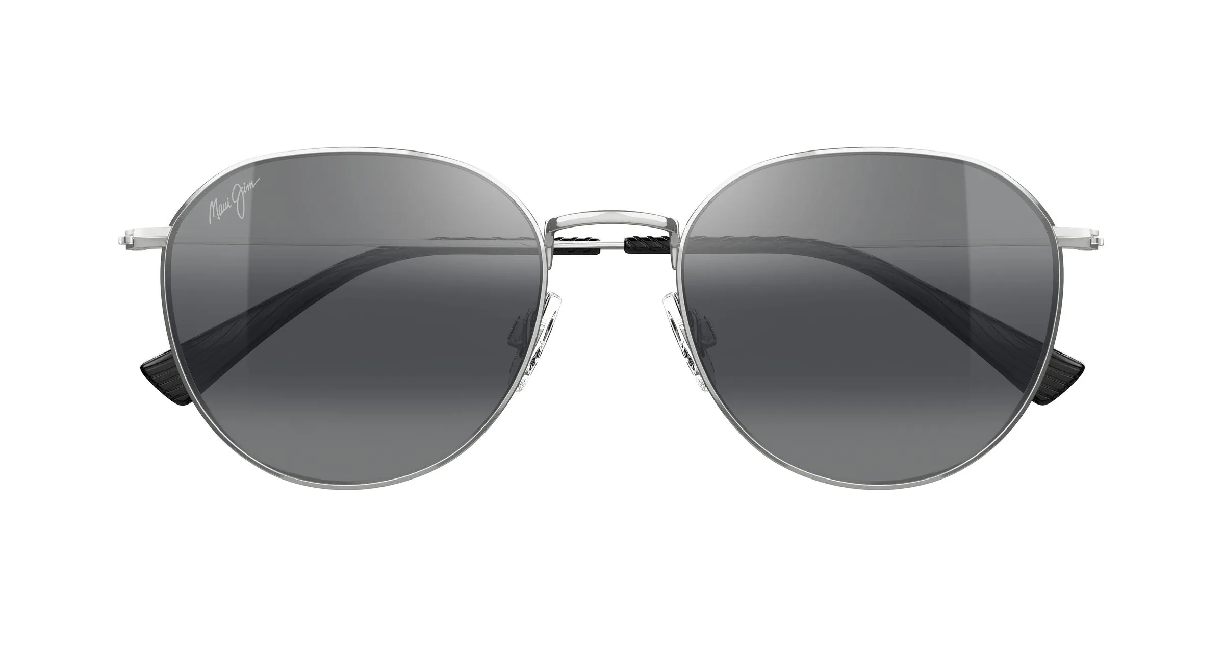 Maui Jim MJ0591SA 001 Occhiali da sole Metallo Argento Grigio Rotonda - immagine 2