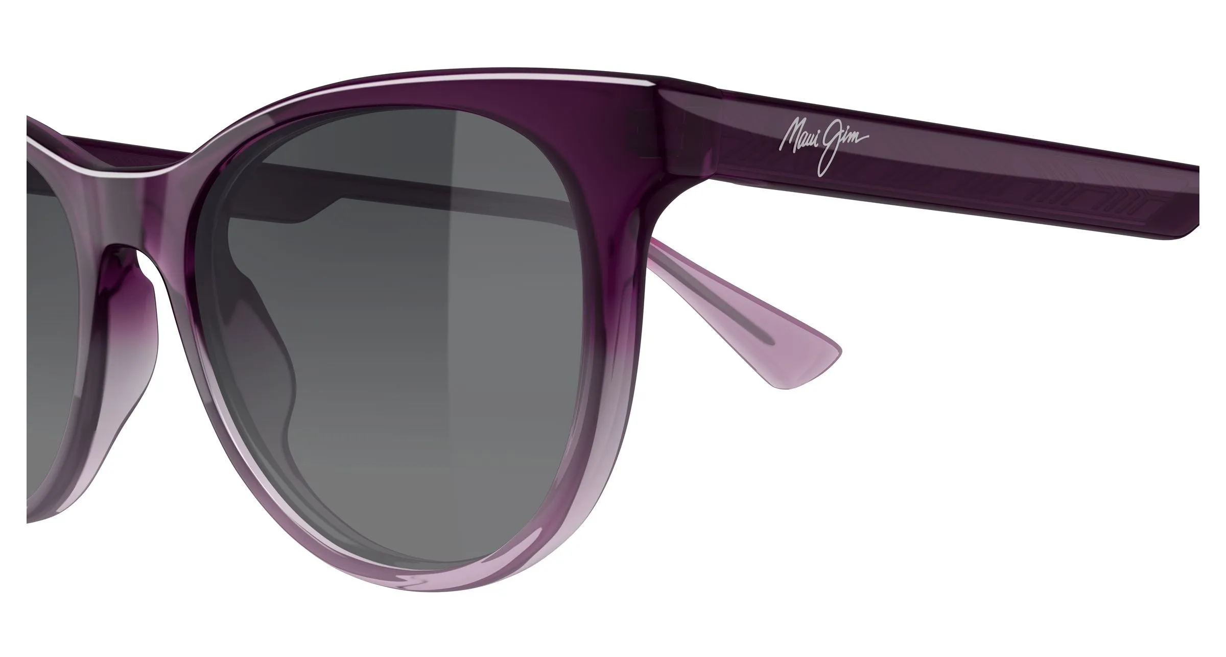Maui Jim MJ0588S 004 Occhiali da sole Bio-iniettato Viola Grigio Rotonda - immagine 3
