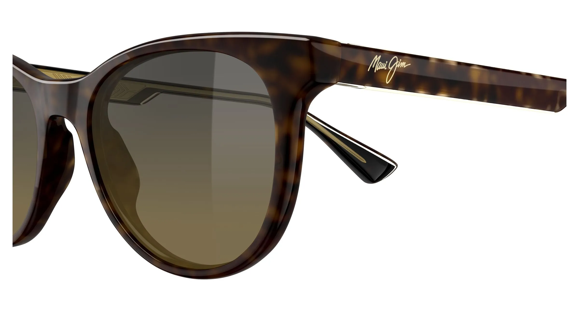 Maui Jim MJ0588S 002 Occhiali da sole Bio-iniettato Havana Bronzo Rotonda - immagine 3