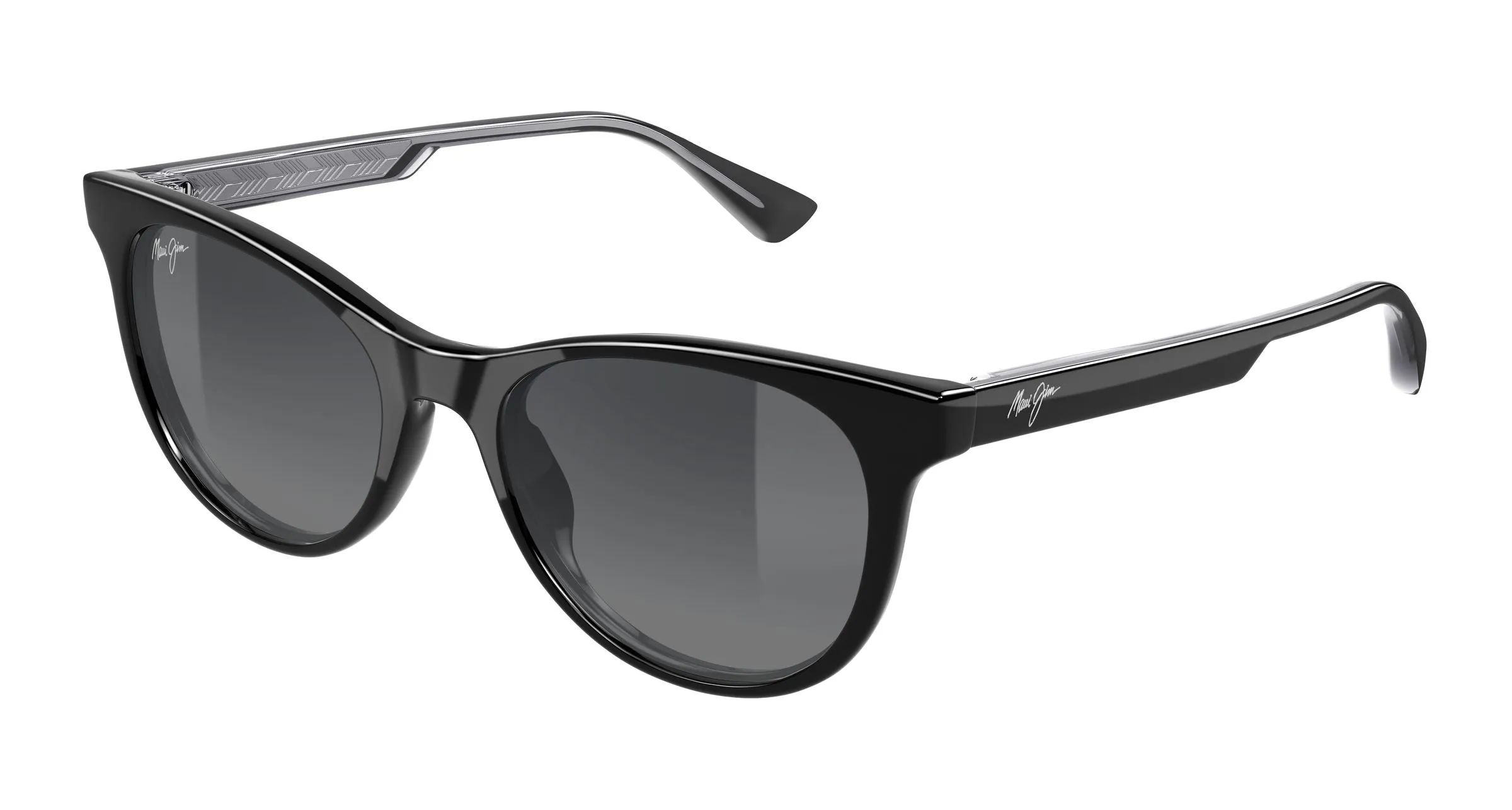 Maui Jim MJ0588S 001 Occhiali da sole Bio-iniettato Nero Grigio Rotonda - immagine 1
