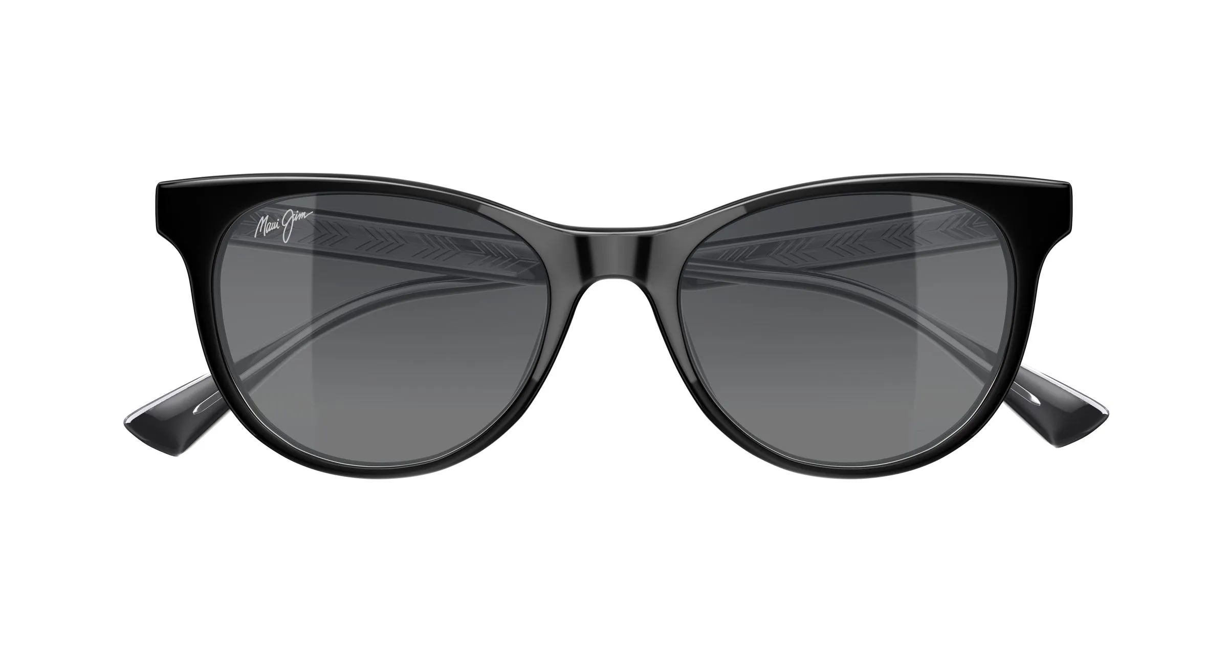 Maui Jim MJ0588S 001 Occhiali da sole Bio-iniettato Nero Grigio Rotonda - immagine 2
