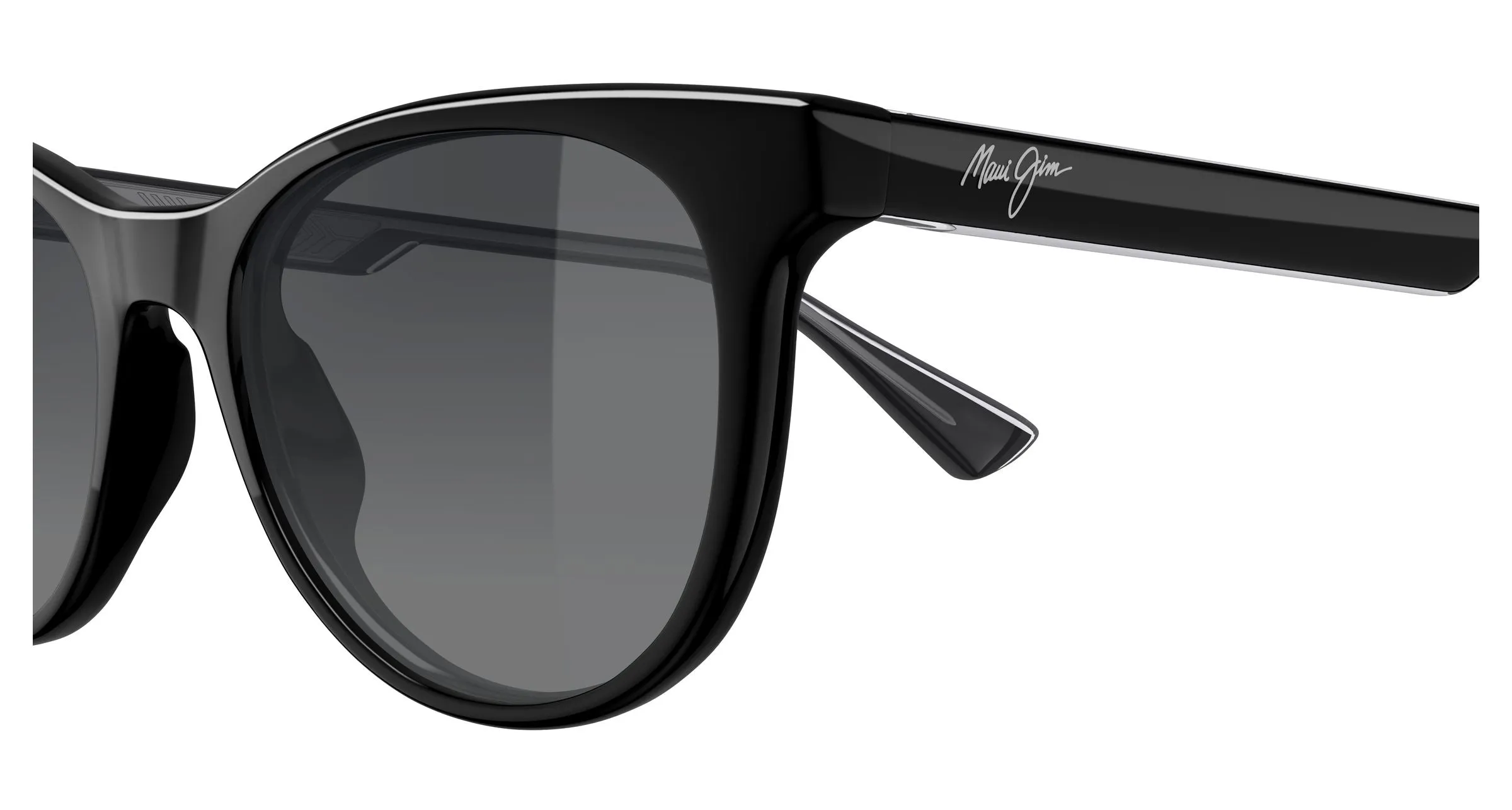 Maui Jim MJ0588S 001 Occhiali da sole Bio-iniettato Nero Grigio Rotonda - immagine 3