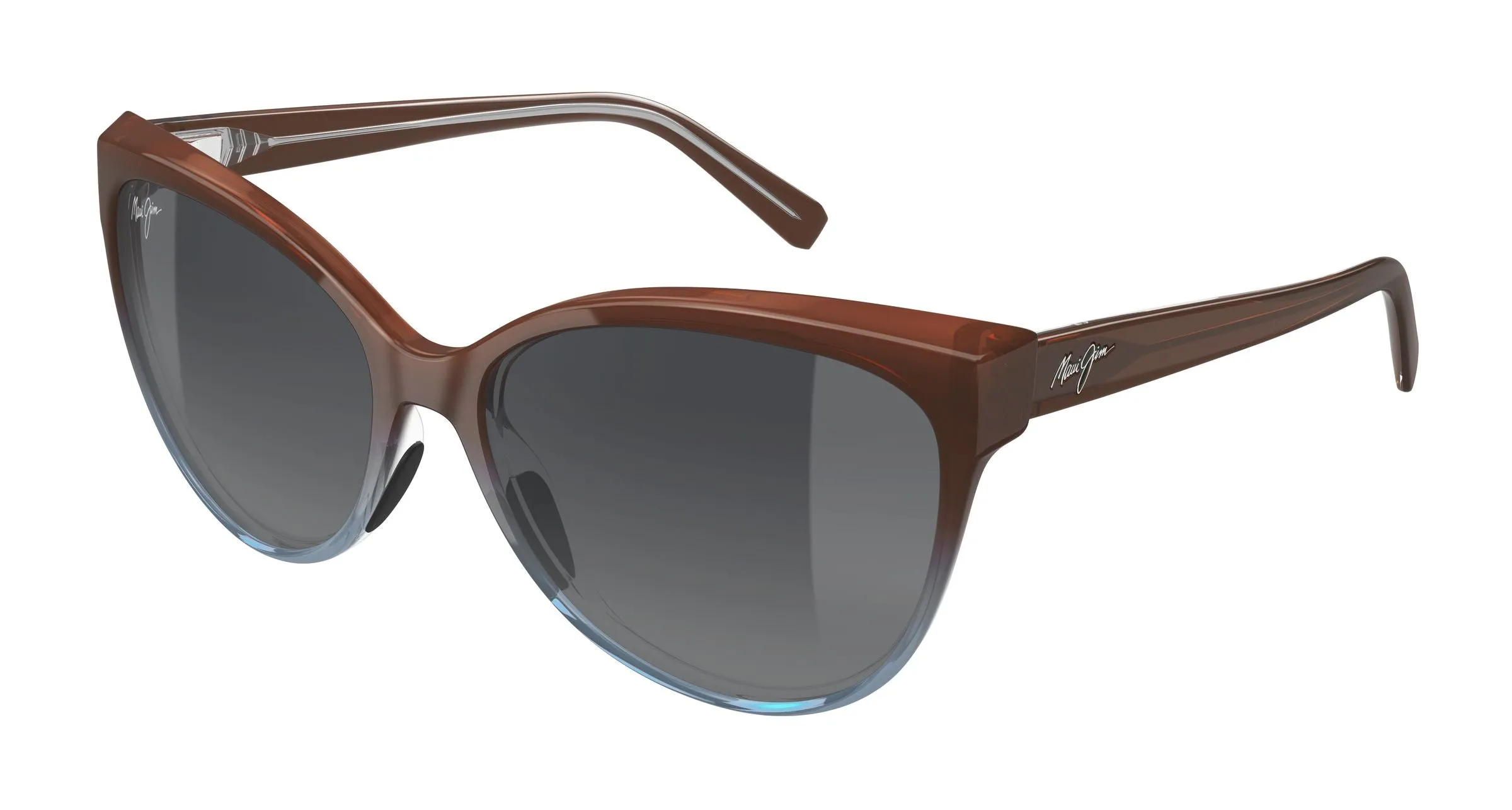 Maui Jim MJ0537S 001 Occhiali da sole Iniettato Marrone Grigio Cat Eye - immagine 1