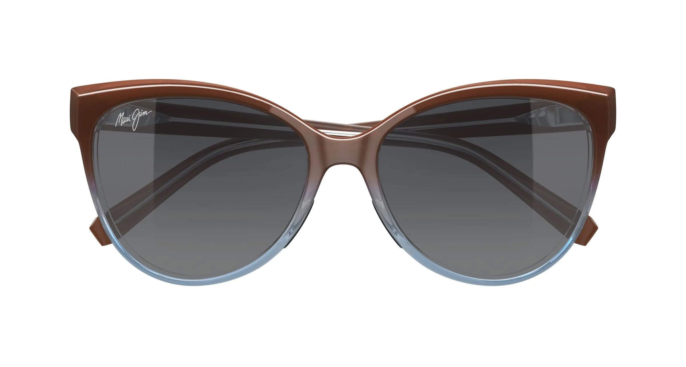 Maui Jim MJ0537S 001 Occhiali da sole Iniettato Marrone Grigio Cat Eye - immagine 2