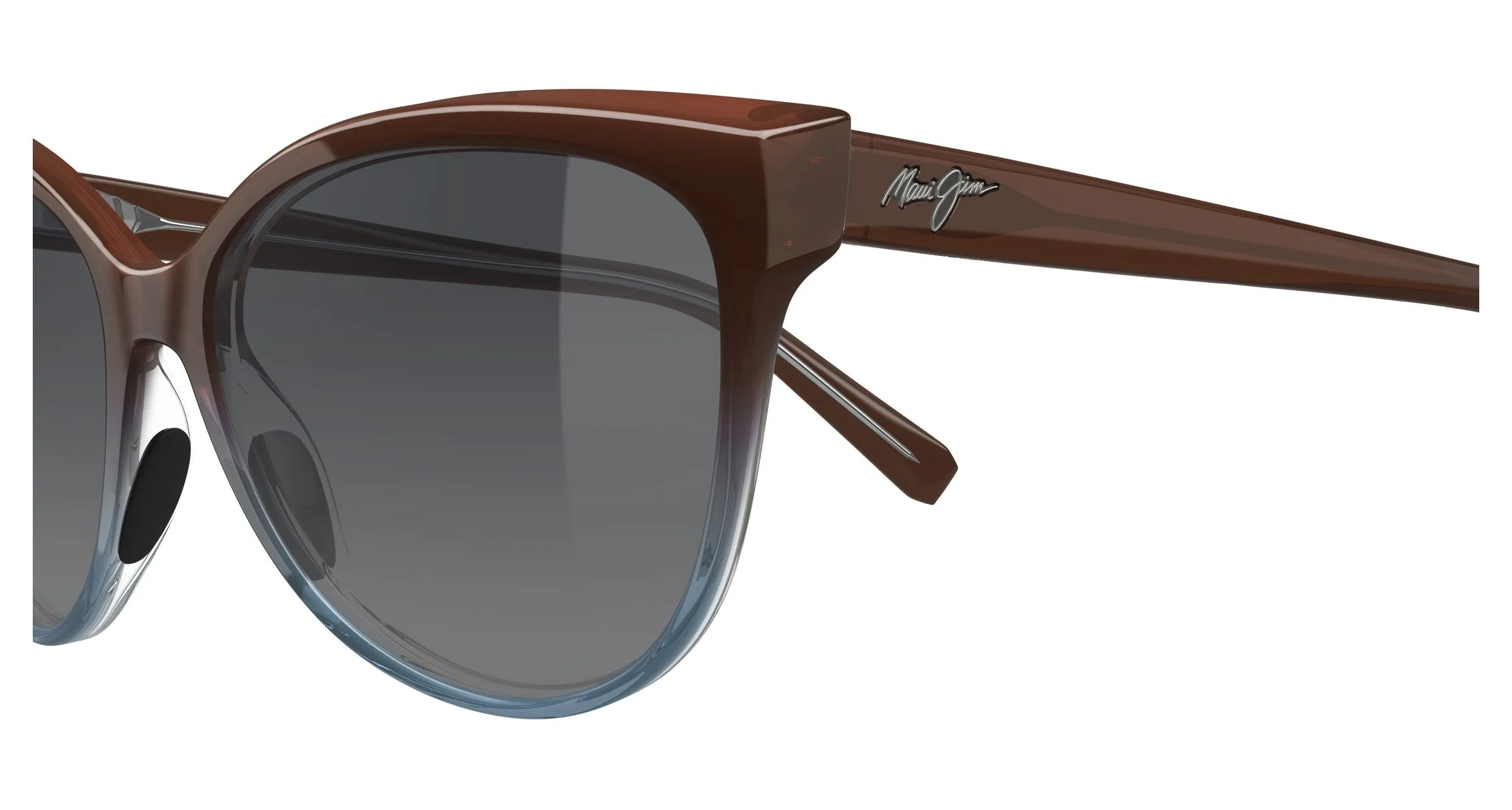 Maui Jim MJ0537S 001 Occhiali da sole Iniettato Marrone Grigio Cat Eye - immagine 3